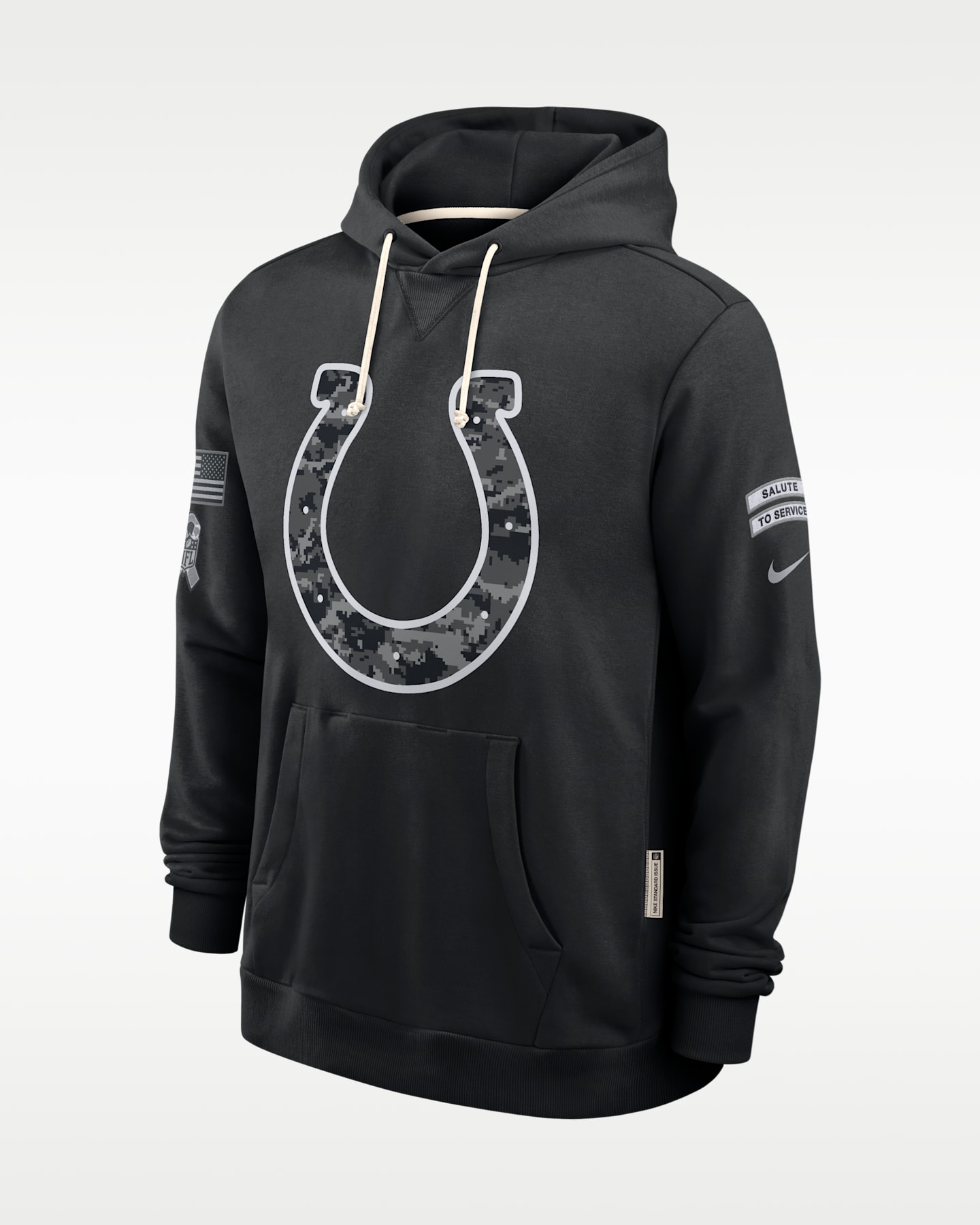 Мужское худи Nike Indianapolis Colts Salute to Service Sideline Dri-FIT NFL, цвет: Чёрный — фото 3