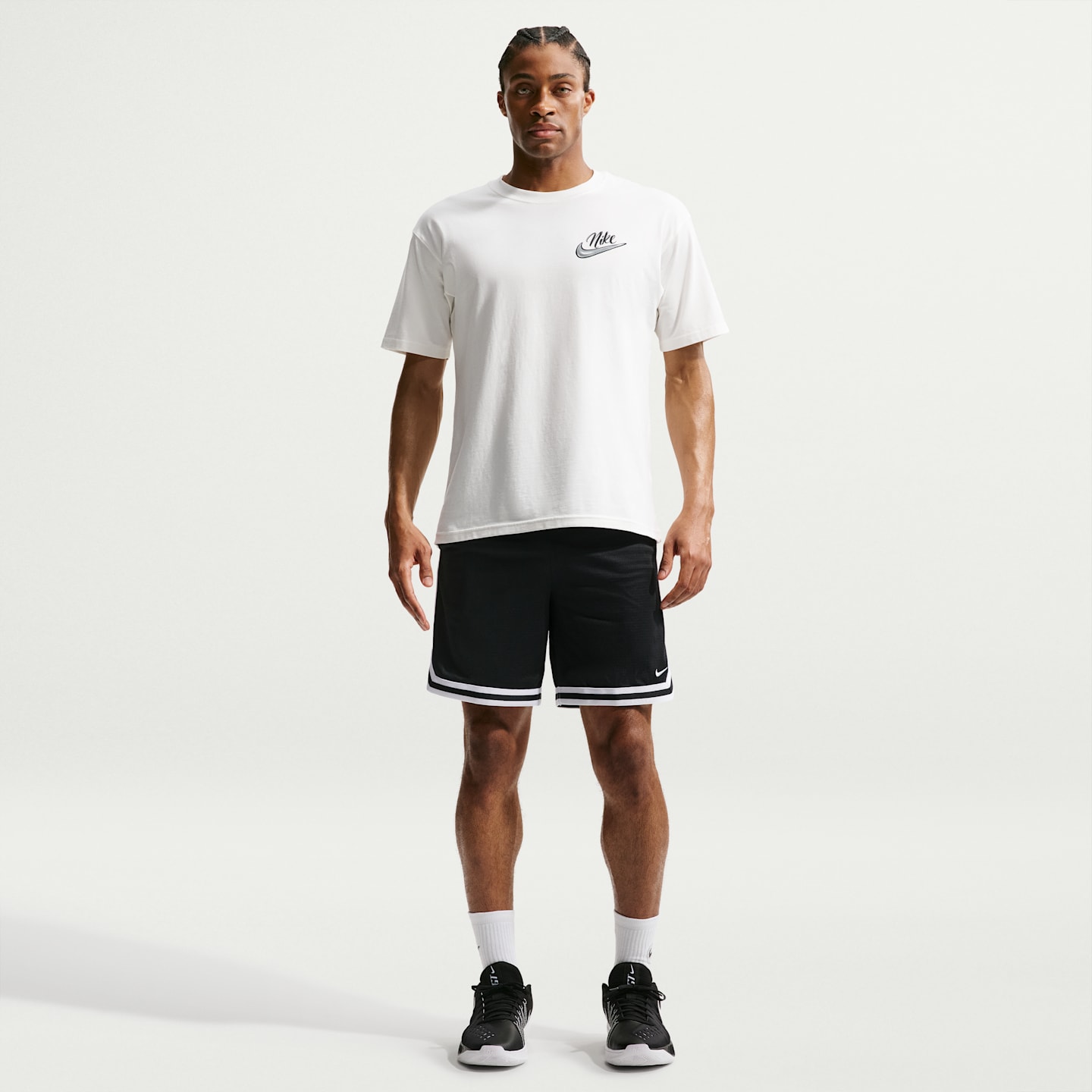 Мужские баскетбольные шорты Nike DNA Dri-FIT, цвет: Чёрный / Белый — фото 1