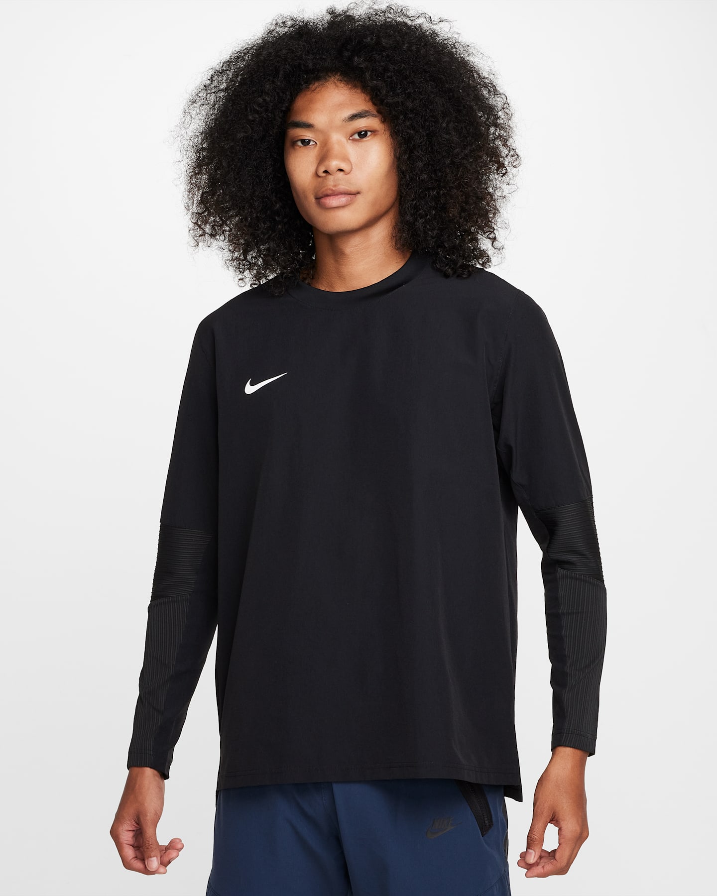 Мужской пуловер Nike Player Dri-FIT с круглым вырезом, цвет: Чёрный / Белый — фото 9
