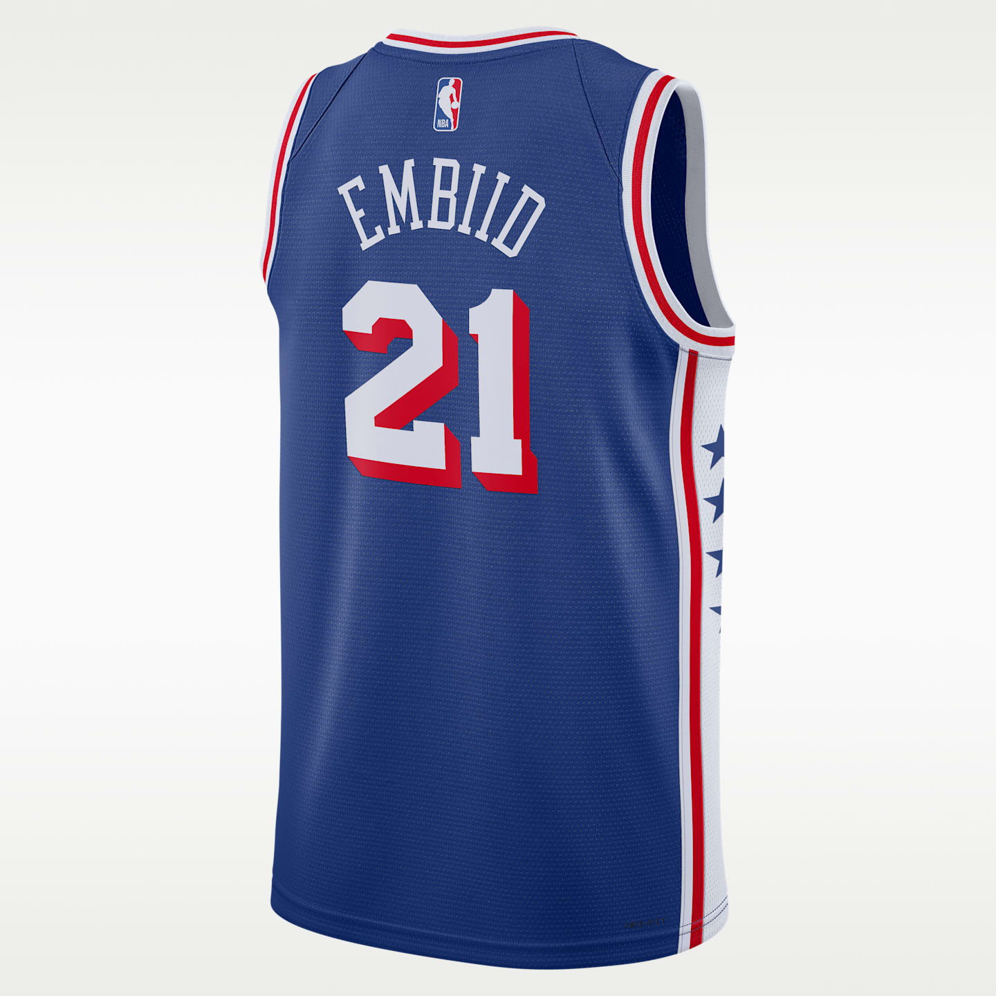 Мужской топ Nike Jaylen Brown Philadelphia 76ers Icon Edition Dri-FIT NBA Swingman Jersey, цвет: Синий — фото 2