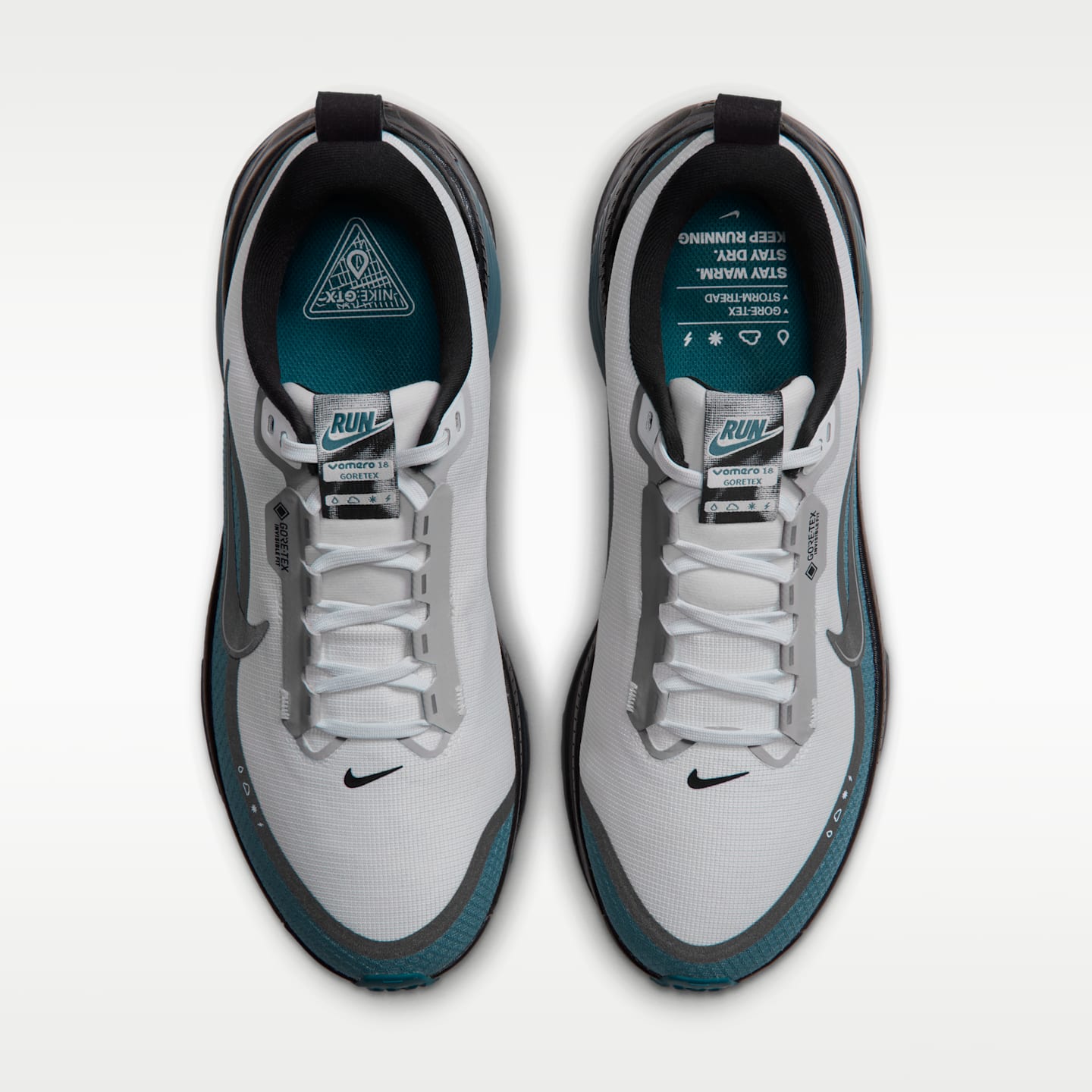 Мужские кроссовки Nike Vomero 18 GORE-TEX Waterproof Road Running, цвет: Молочный белый / Синий — фото 4