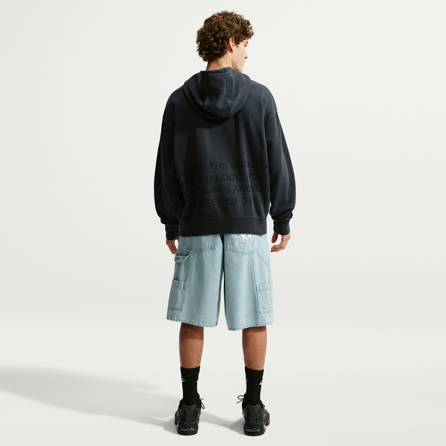 Мужское худи-пуловер Nike Sportswear, цвет: Почти чёрный — фото 5