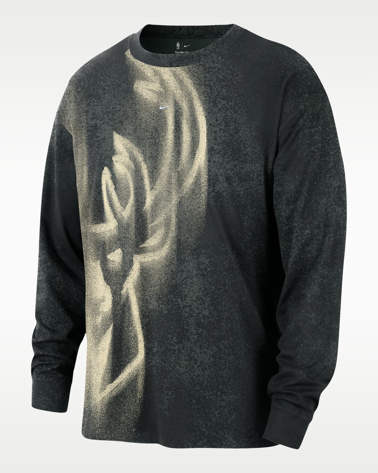 Мужская футболка Nike Milwaukee Bucks Essential Anthem Long-Sleeve Basketball, цвет: Ночной тёмно-зелёный — фото 3