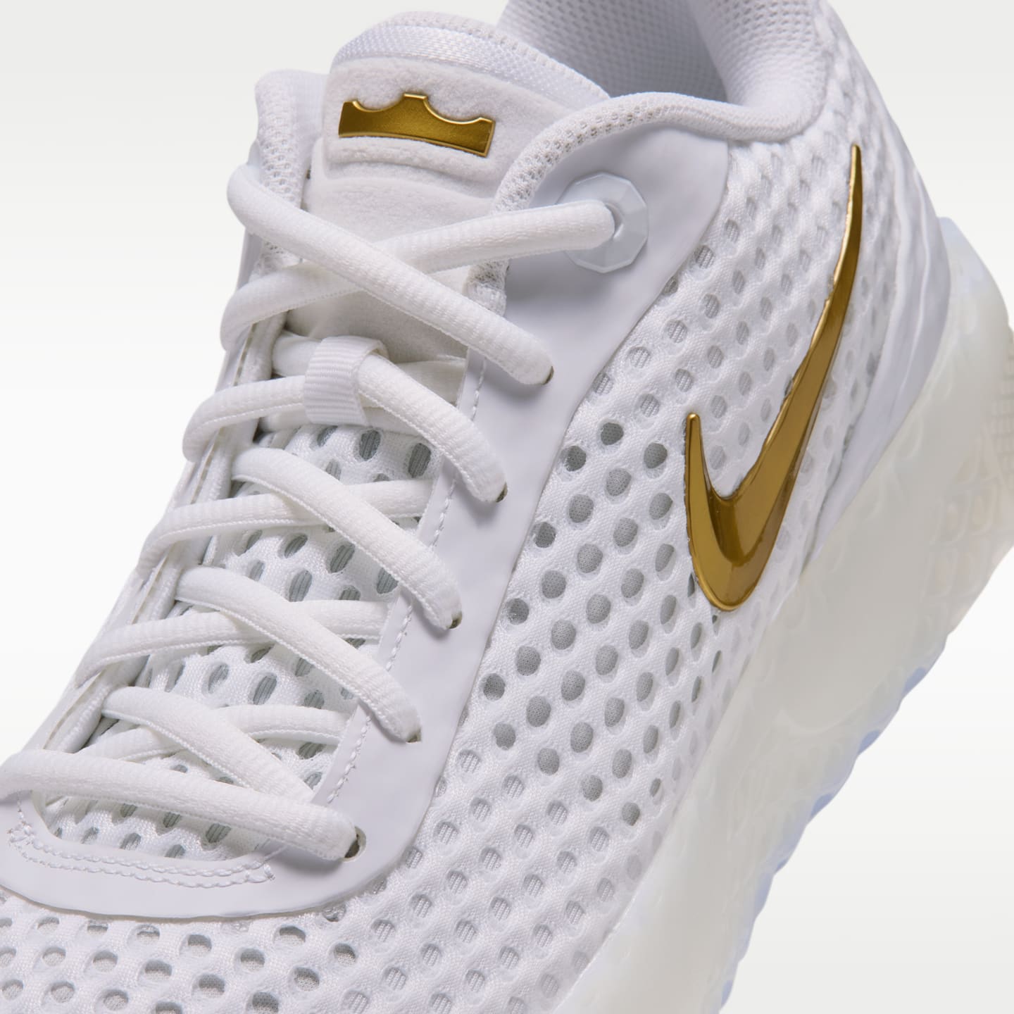 Баскетбольные кроссовки Nike LeBron Witness X, цвет: Белый / Металлик золотой — фото 7
