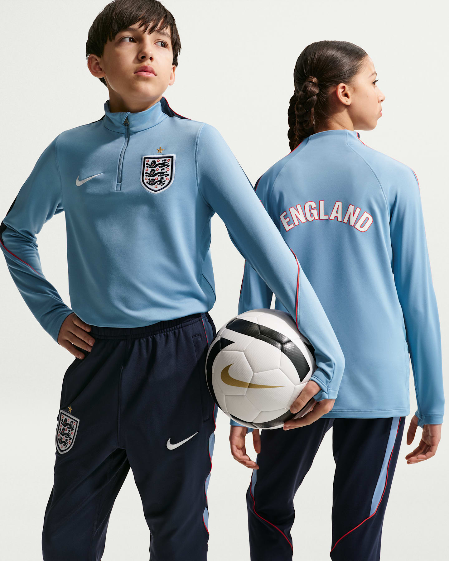 Детский топ Nike England Strike Dri-FIT Soccer Drill Top, цвет: Синий / Обсидиановый — фото 8