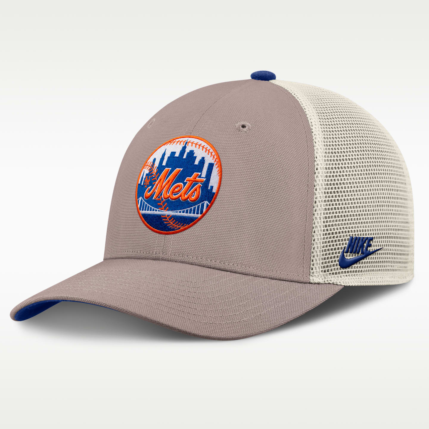 Мужская кепка Nike New York Mets Cooperstown Rise MLB Adjustable Trucker Hat, цвет: Хаки — фото 1