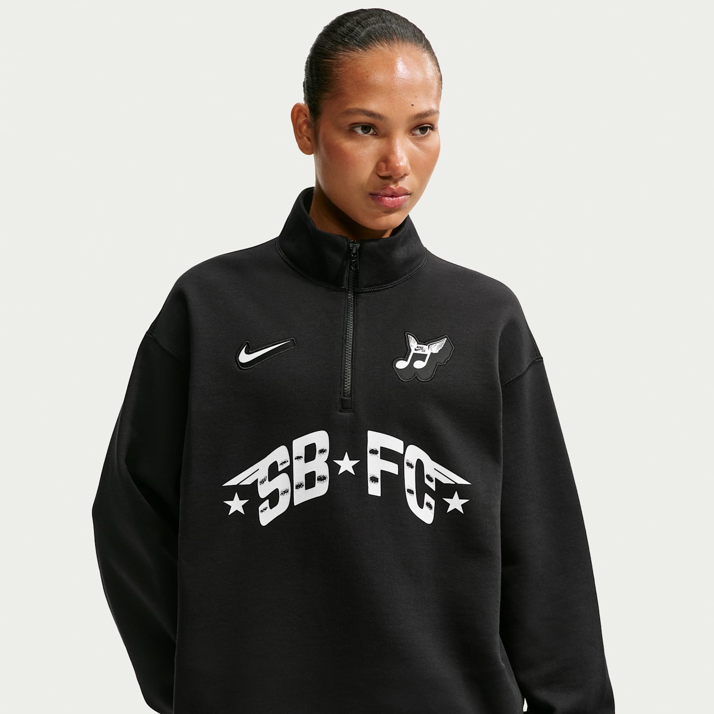 Свитшот для скейтбординга Nike SB флисовый на молнии 1/2, цвет: Чёрный — фото 2