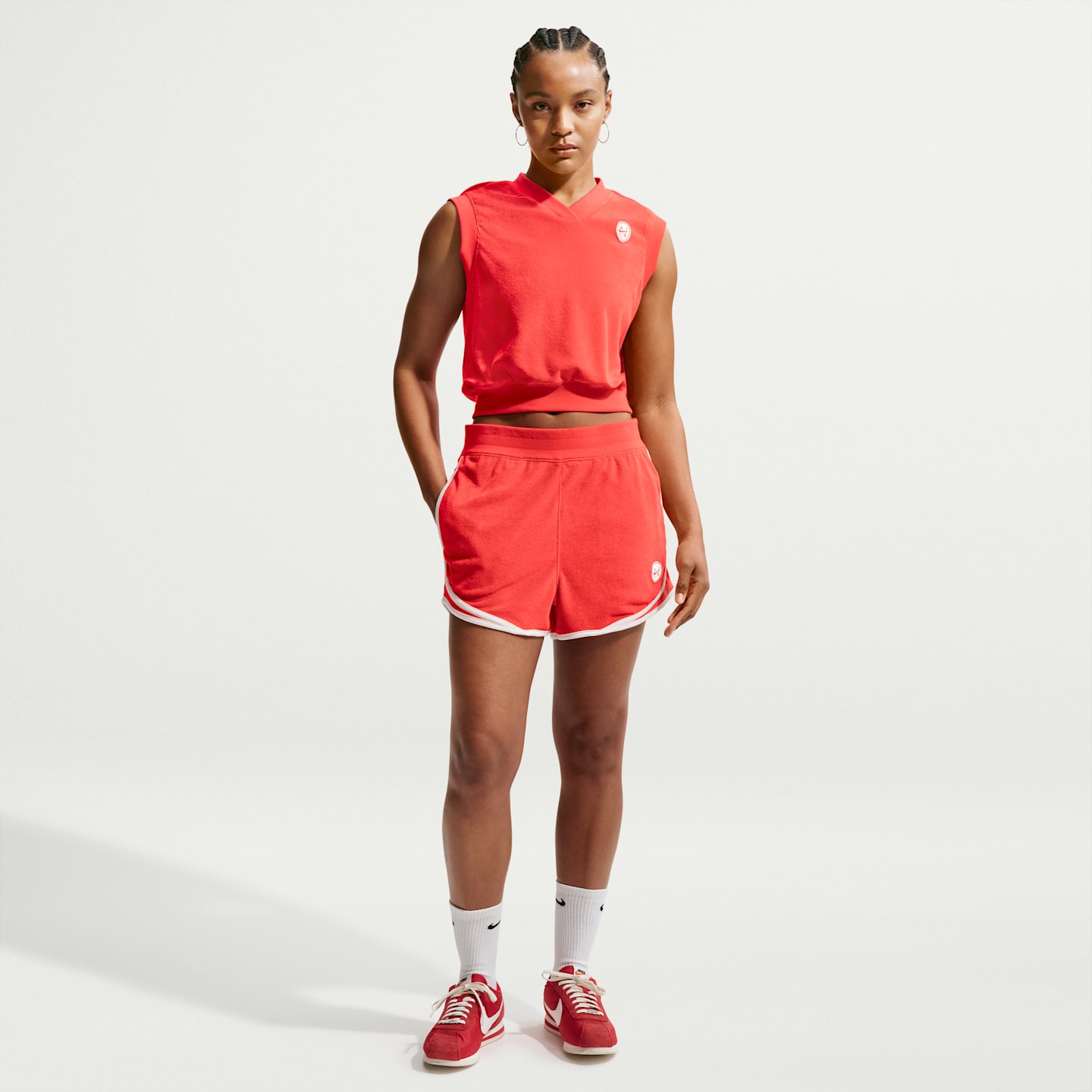 Женская майка Nike Sportswear Chill Terry, цвет: Светлый малиновый — фото 4