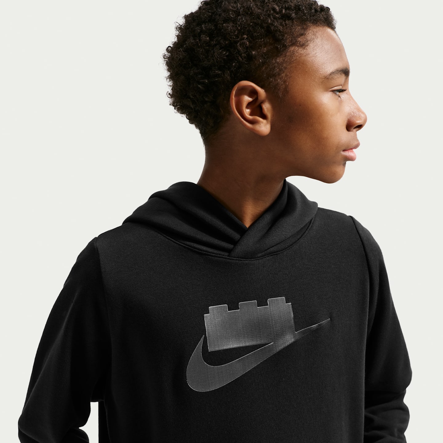Детское худи Nike x LEGO Collection, цвет: Чёрный / Дымчатый серый — фото 3