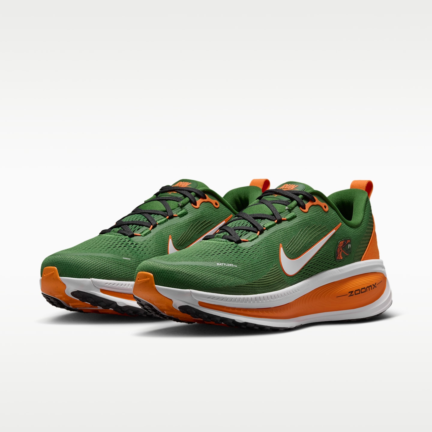 Мужские кроссовки Nike Vomero 18 (Florida A&M) College Road Running, цвет: Зелёный / Белый — фото 5
