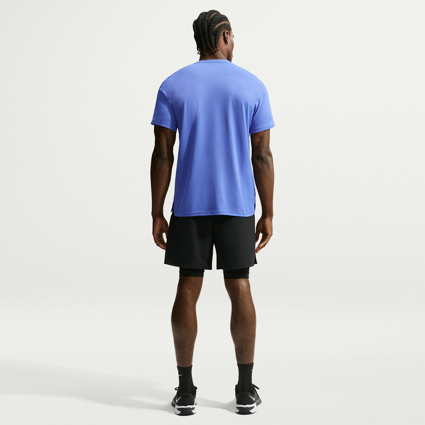 Мужской топ Nike Pro Dri-FIT Short-Sleeve, цвет: Синий / Чёрный — фото 5