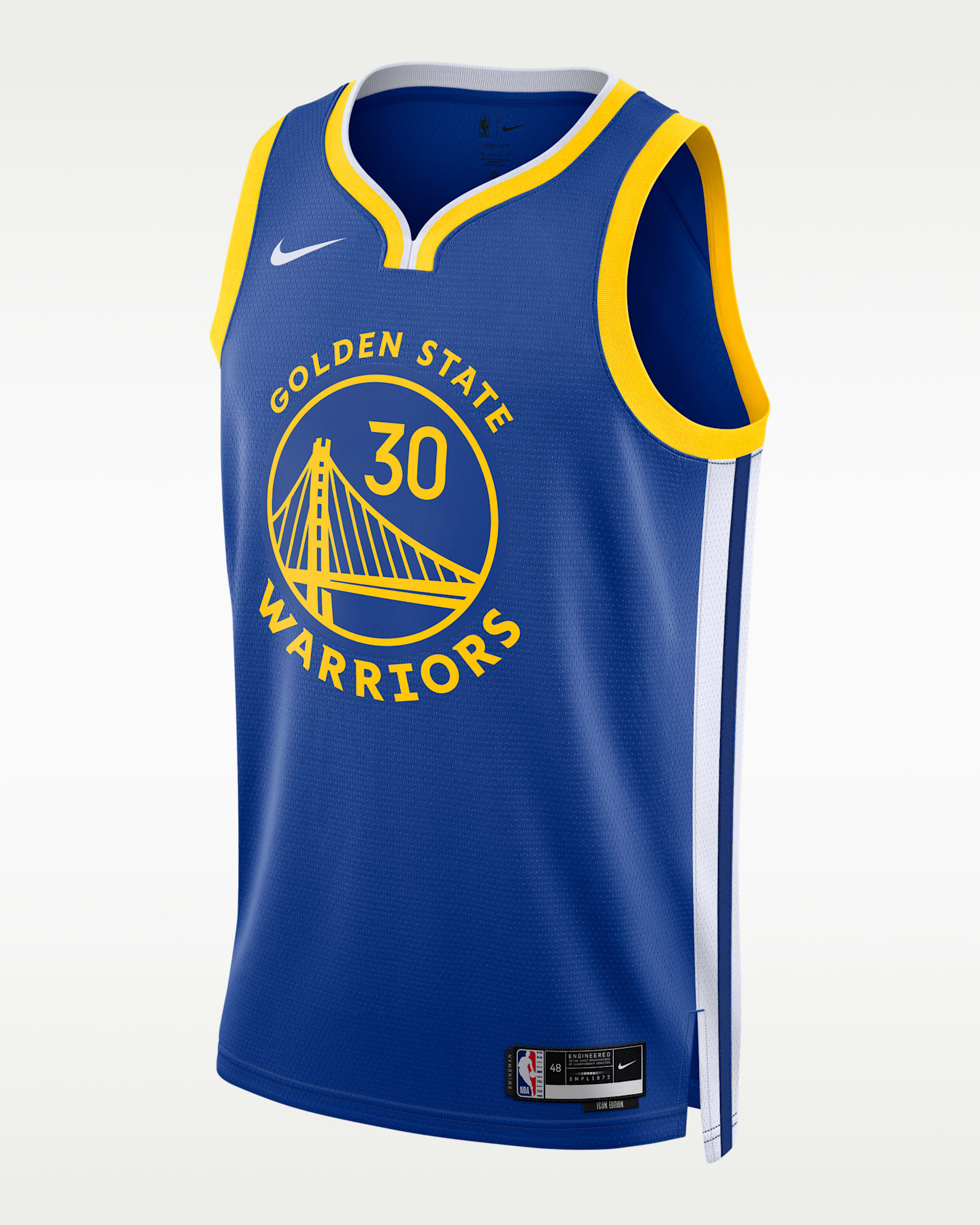 Мужской топ Nike Golden State Warriors Icon Edition Dri-FIT NBA Swingman Jersey, цвет: Синий — фото 4