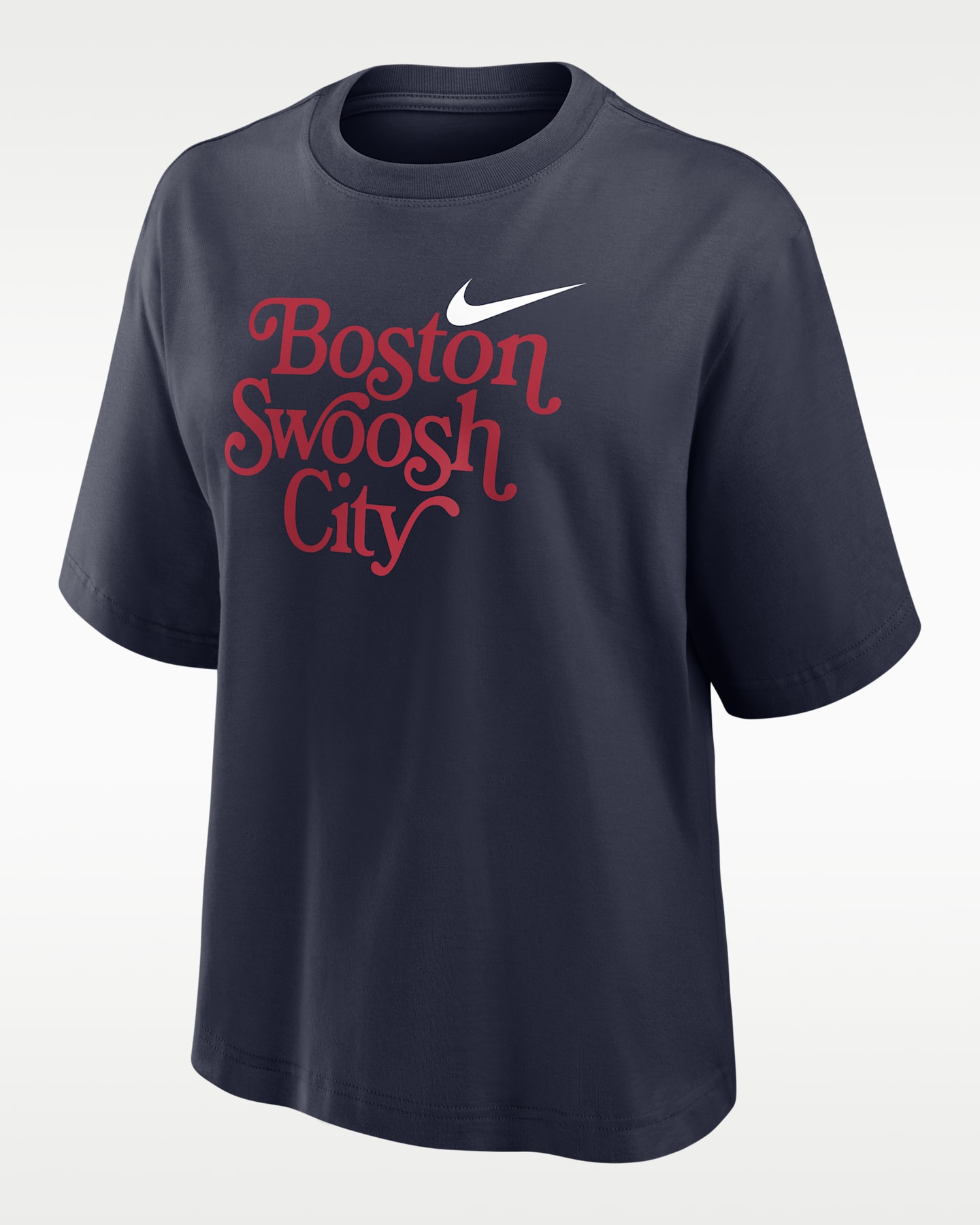Женская футболка Nike Sportswear Boston Boxy, цвет: Тёмно-синий — фото 2