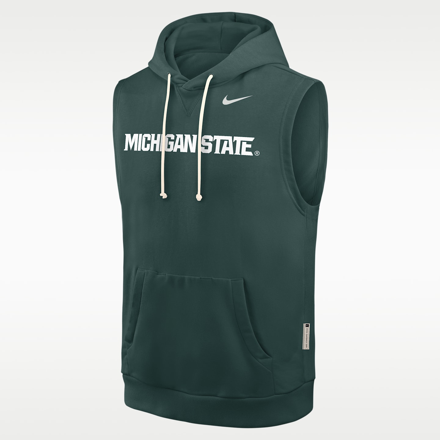 Мужское худи без рукавов Nike Dri-FIT College Michigan State Sideline, цвет: Зелёный — фото 1