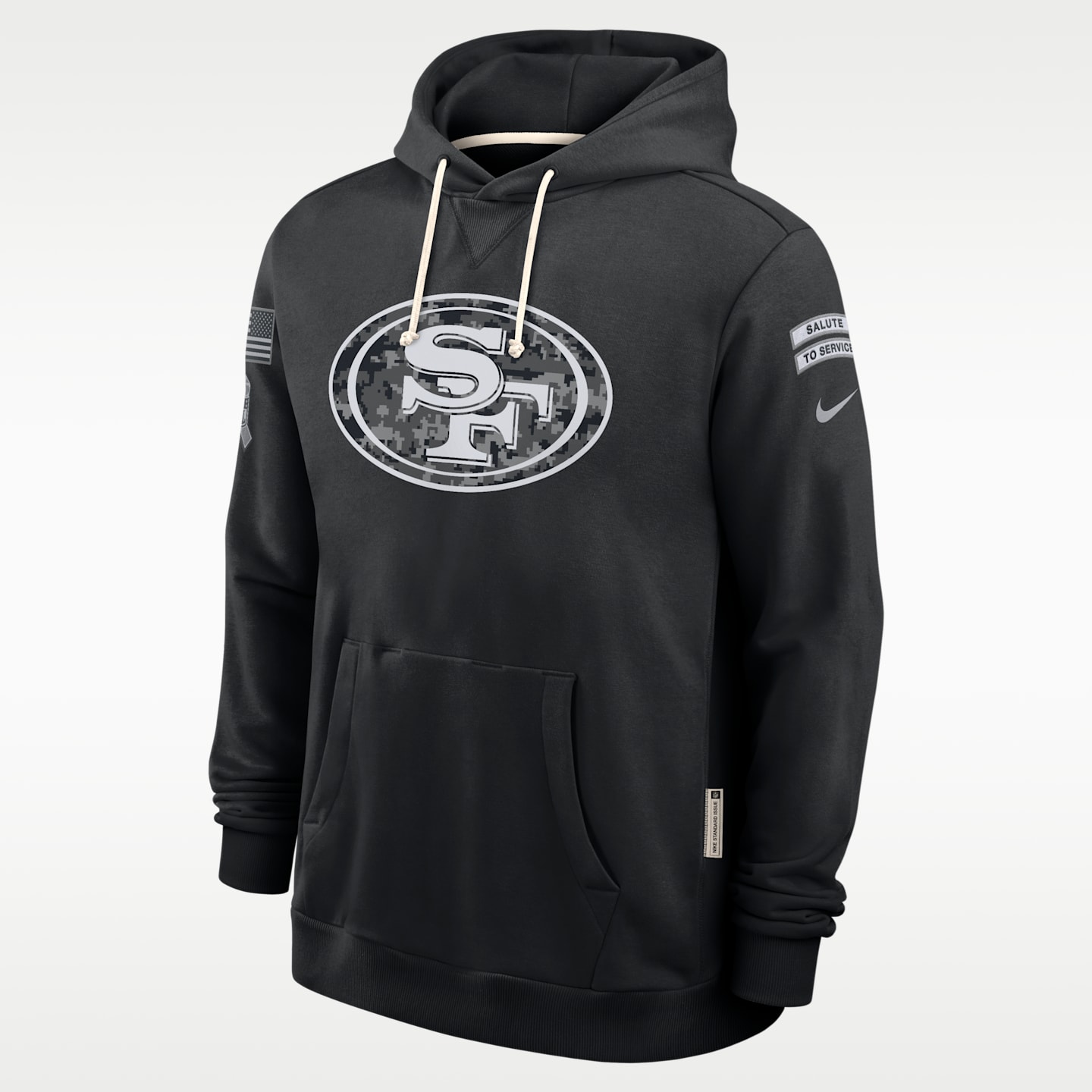 Мужское худи Nike San Francisco 49ers Salute to Service Sideline Dri-FIT NFL Pullover, цвет: Чёрный
