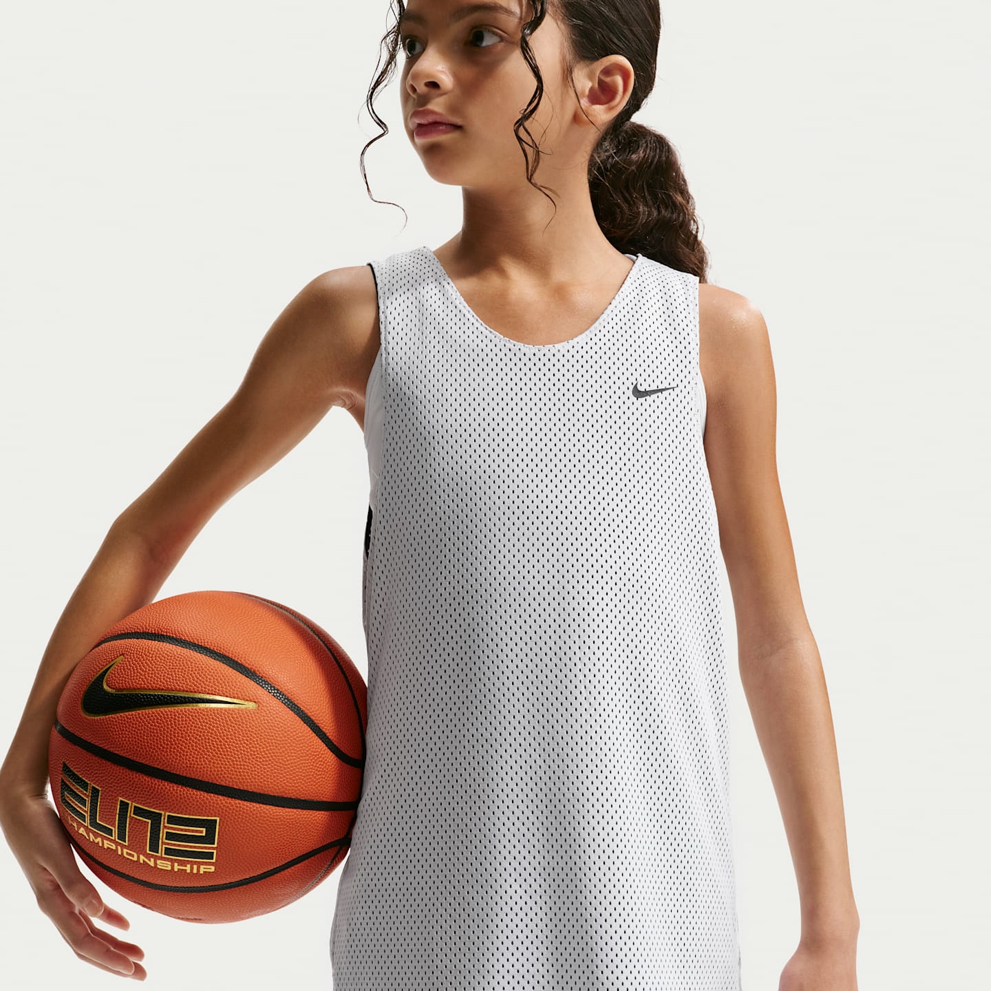 Детский топ Nike Sportswear Dri-FIT Basketball Jersey, цвет: Чёрный / Белый — фото 6
