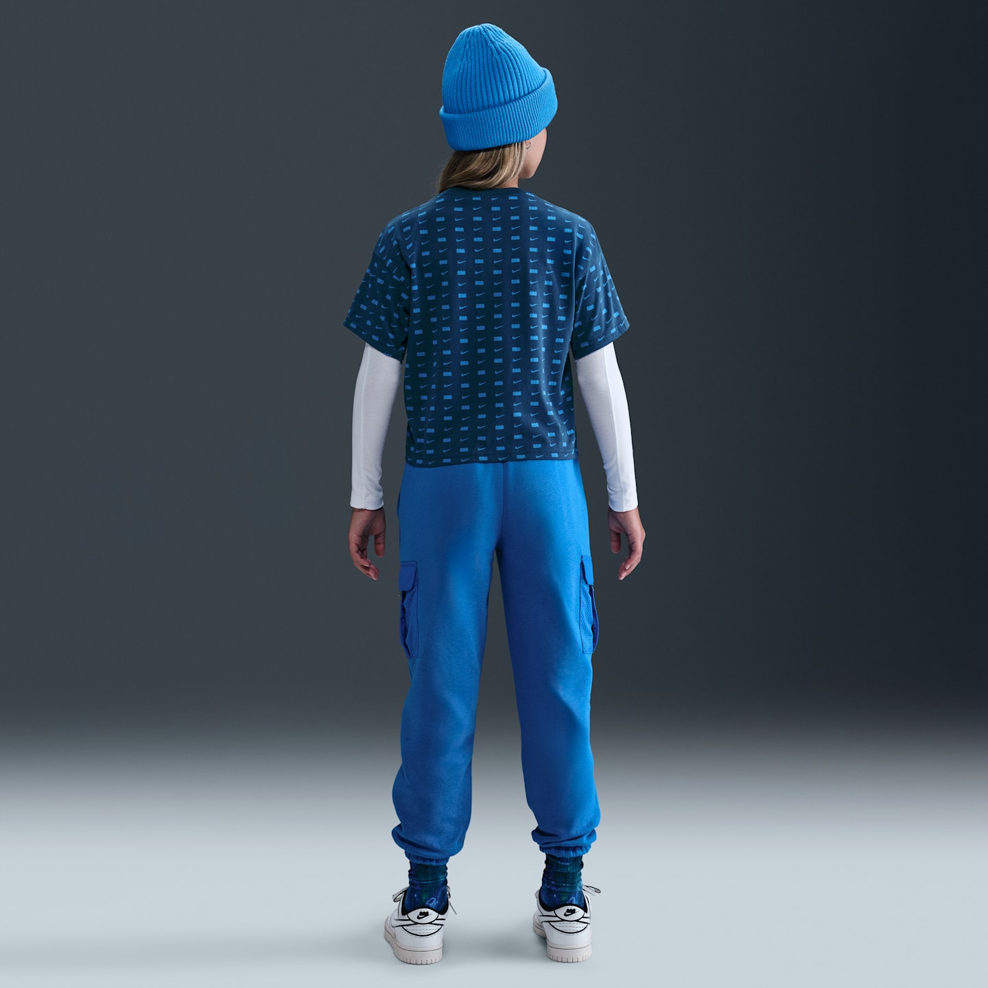 Детская укороченная футболка Nike x LEGO Collection для девочек, цвет: Синий — фото 5