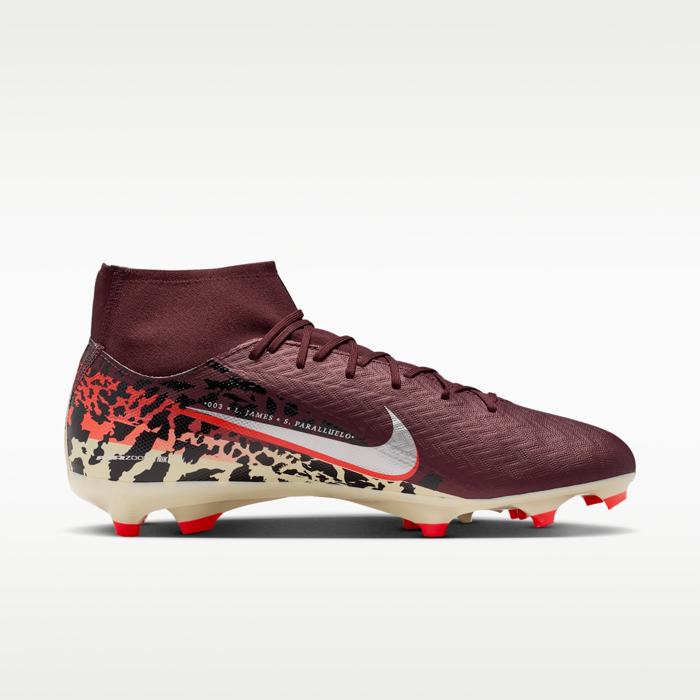 Футбольные бутсы Nike United Mercurial Superfly 10 Academy для разных покрытий, высокие, цвет: Бордовый / Красный — фото 3