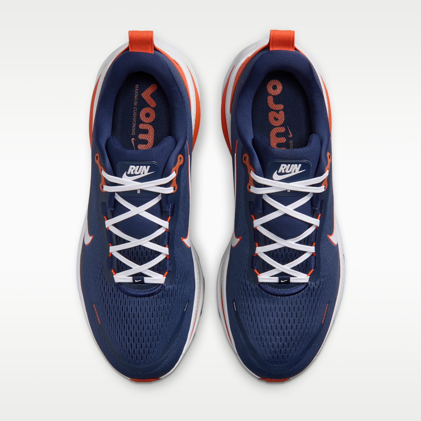 Мужские кроссовки Nike College Vomero 18 (Virginia) Road Running, цвет: Тёмно-синий / Оранжевый — фото 4