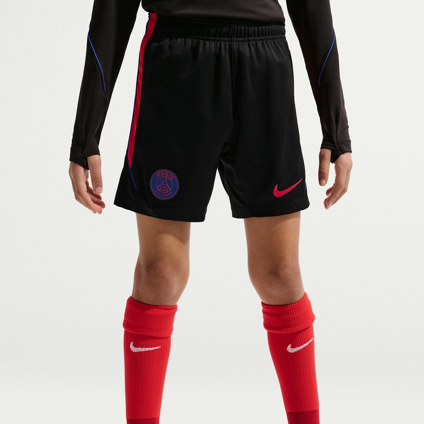 Детские футбольные трикотажные шорты Nike Paris Saint-Germain Strike Dri-FIT, цвет: Чёрный / Королевский синий — фото 2