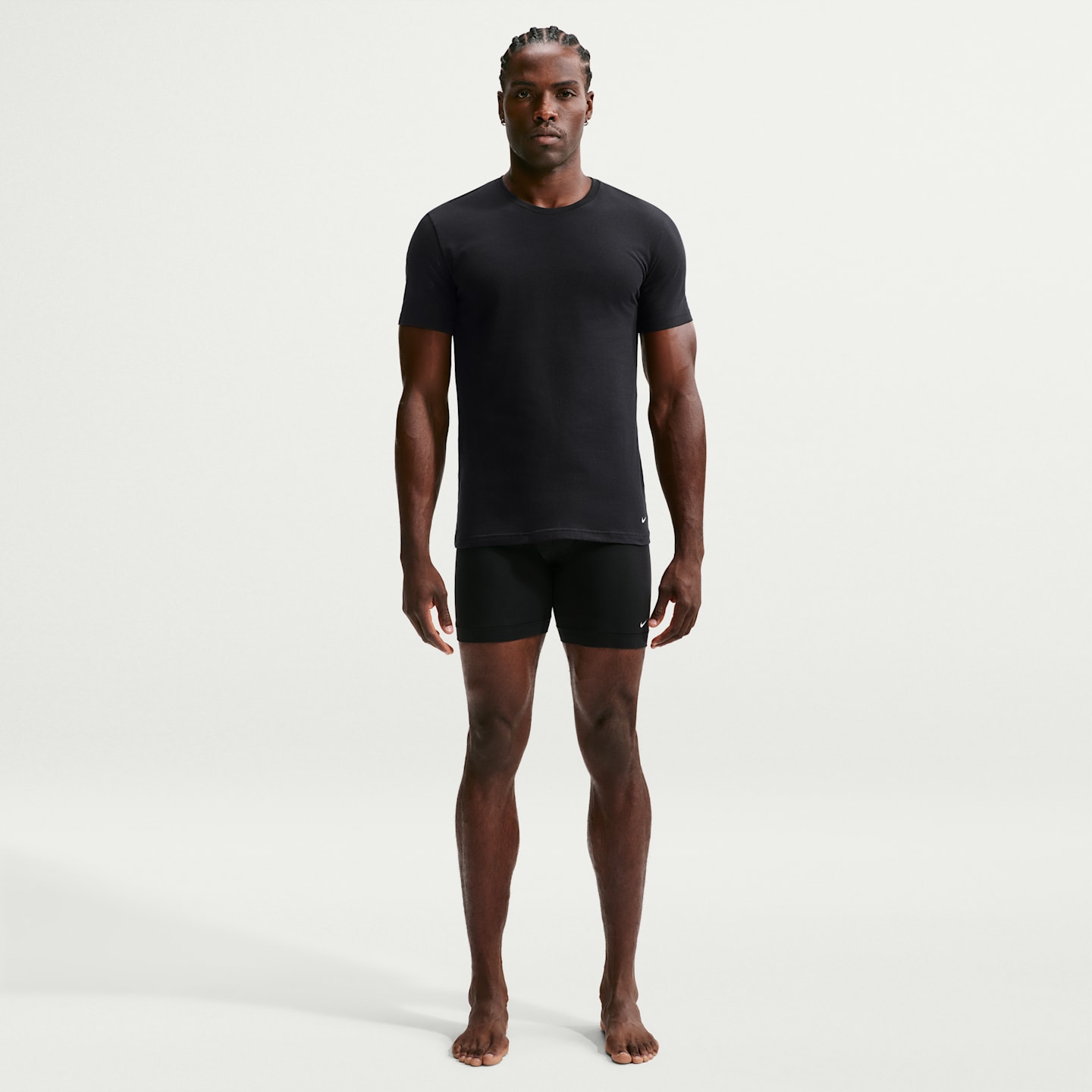Мужская футболка Nike Essential Cotton Stretch, набор из 2 шт, цвет: Чёрный — фото 4