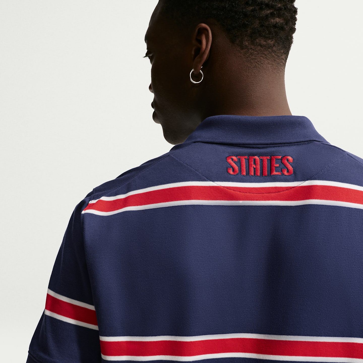 Мужские поло Usmnt The Nike Polo Dri-FIT Soccer Polo, цвет: Тёмно-синий / Молочный — фото 2