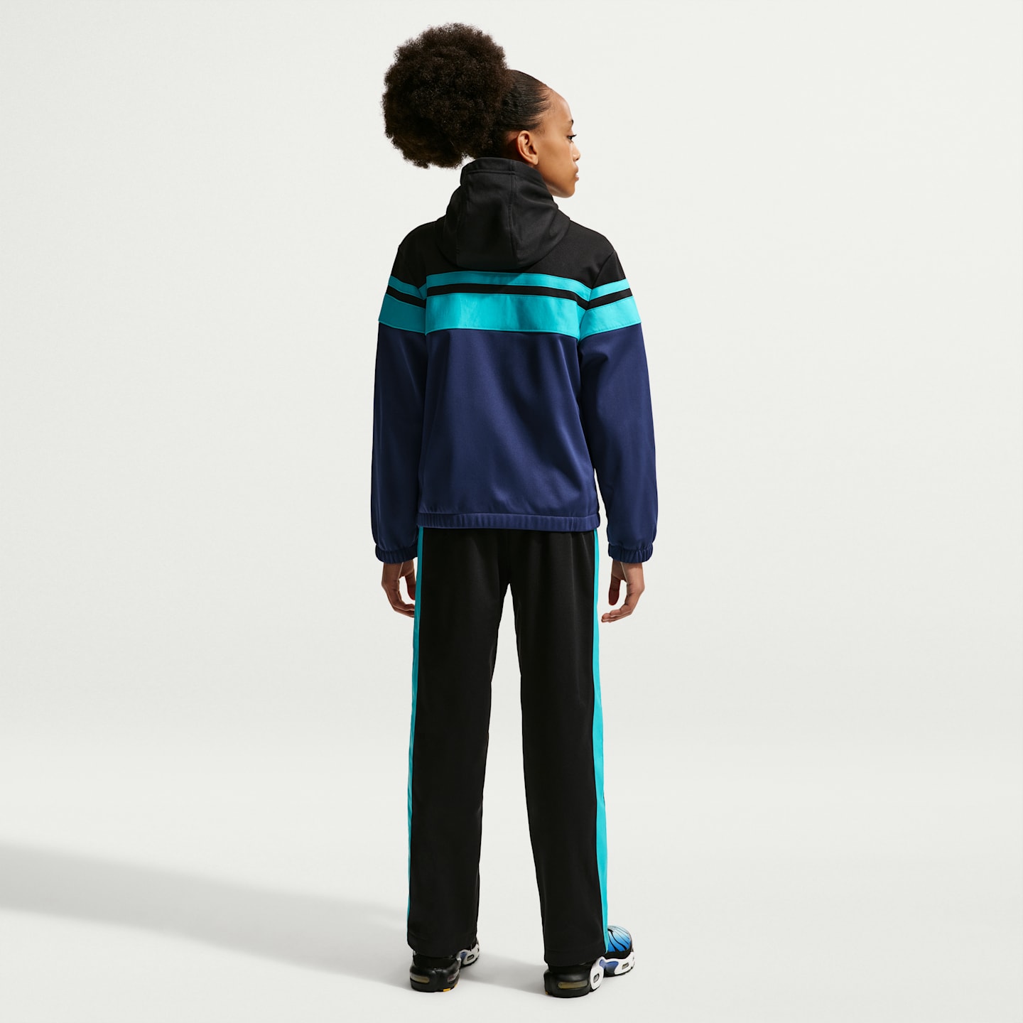 Детские комплекты Nike FC Barcelona Third Dri-FIT Soccer Hooded Tracksuit, цвет: Чёрный / Синий — фото 7