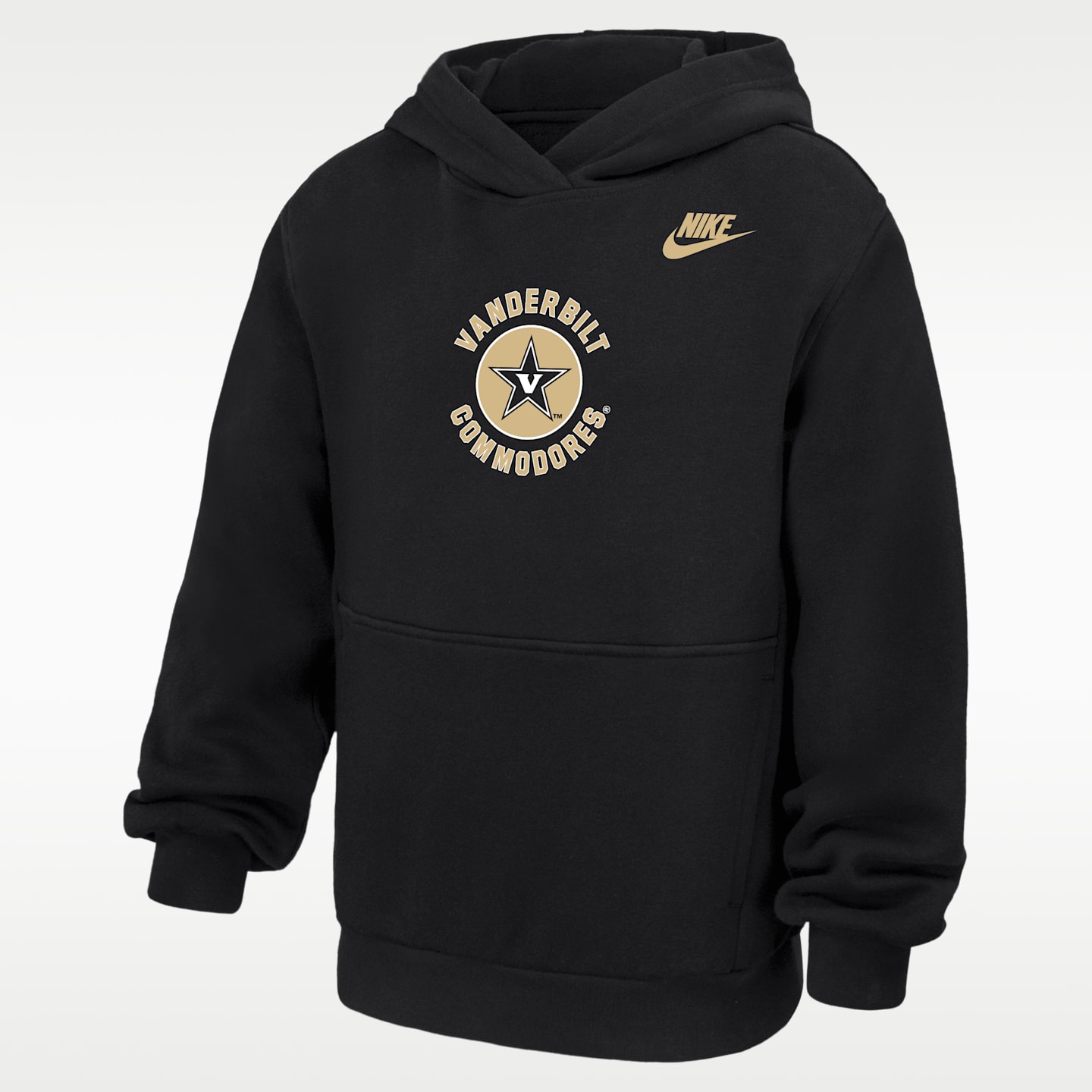 Детское худи Nike Vanderbilt Commodores Club Pullover Fleece, цвет: Чёрный — фото 1