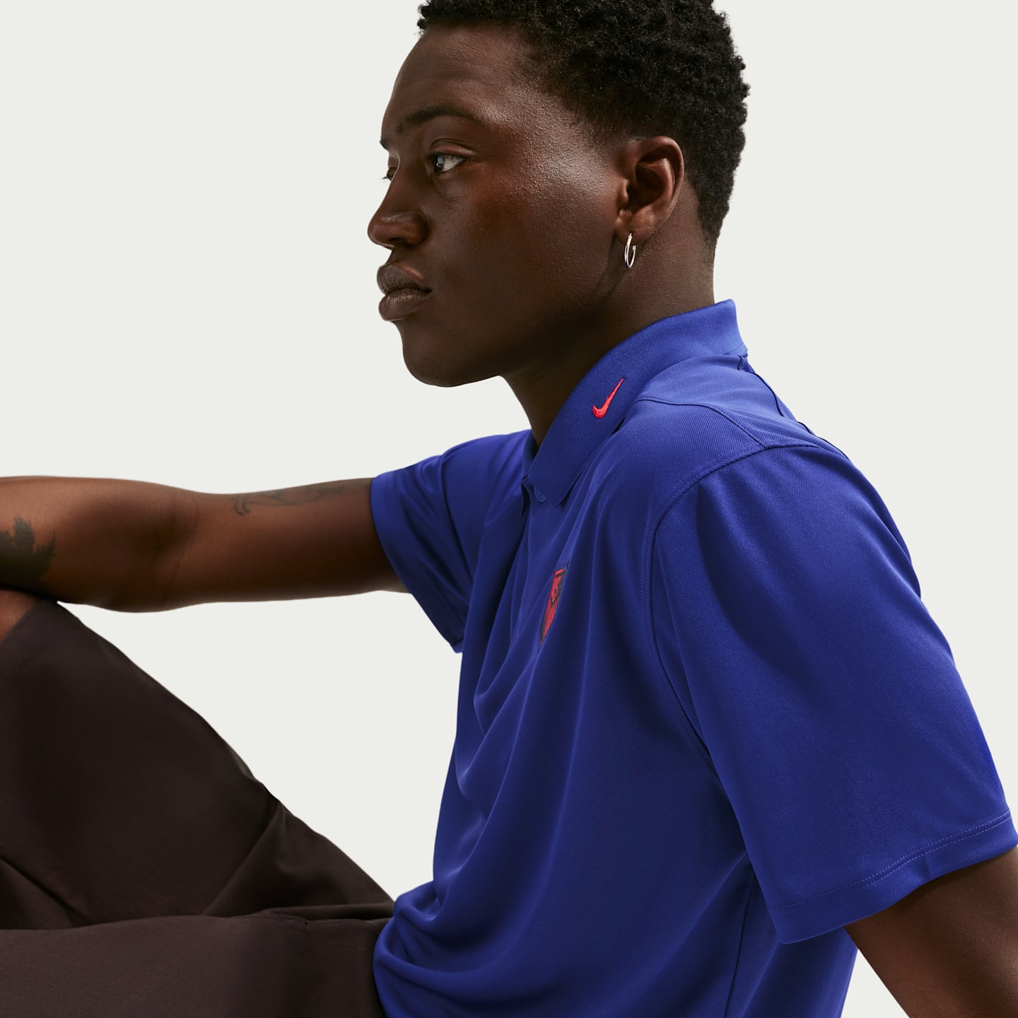 Мужские поло Usmnt Victory Nike Dri-FIT Soccer Polo, цвет: Королевский синий / Красный — фото 3