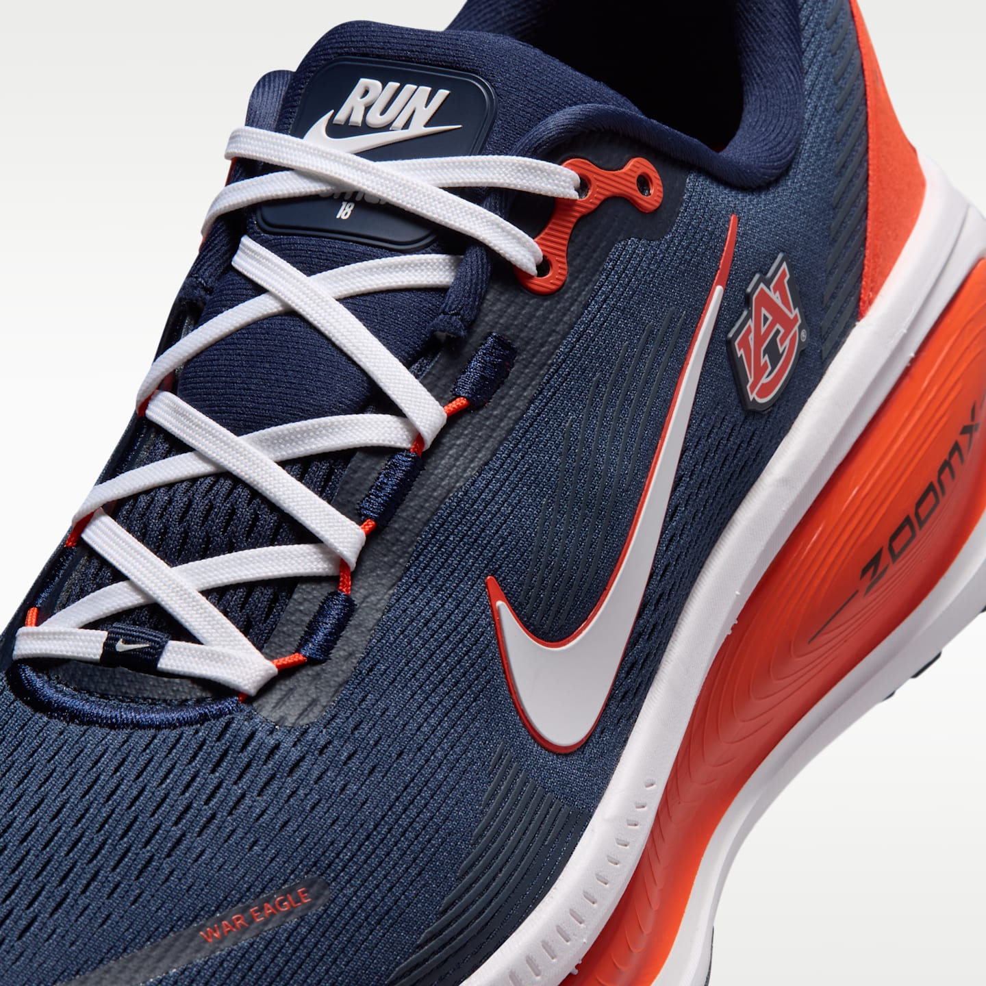 Мужские кроссовки Nike College Vomero 18 (Auburn) Road Running, цвет: Тёмно-синий / Оранжевый — фото 7