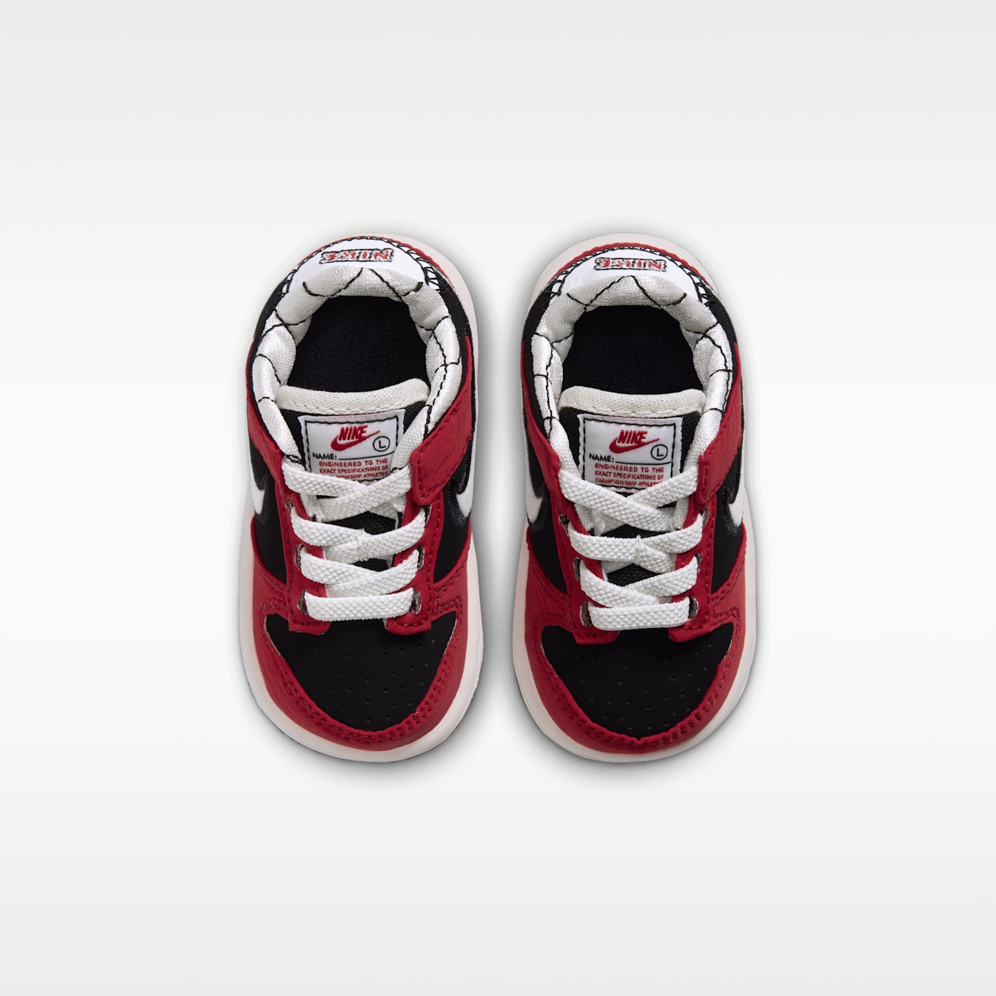 Детские кроссовки Nike Dunk Low LV8 для малышей, цвет: Чёрный / Красный — фото 4