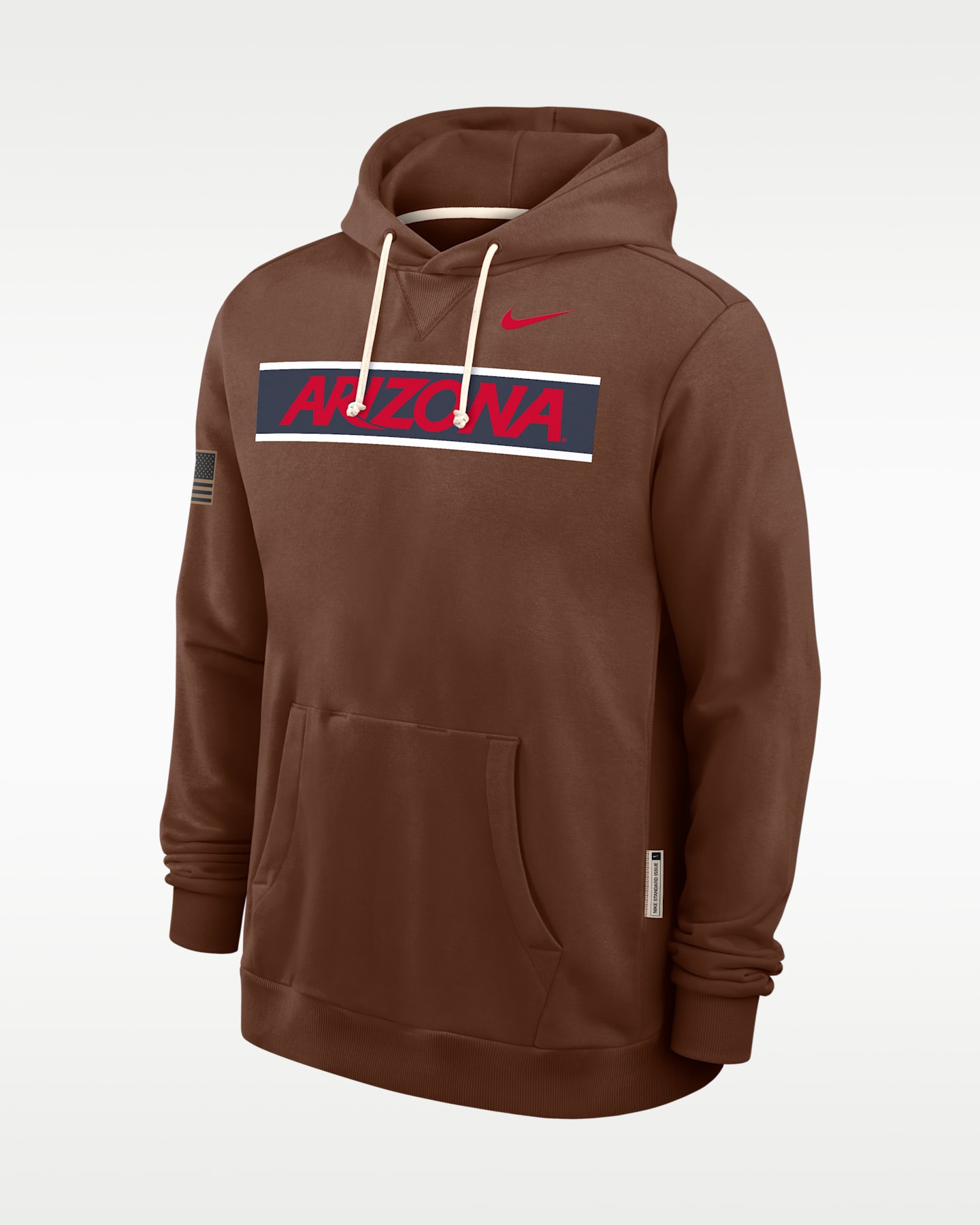 Мужское худи Nike Arizona 2026 Military Appreciation Standard Issue Dri-FIT College Pullover, цвет: Коричневый — фото 3