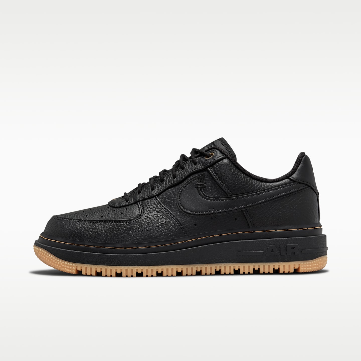 Мужские кроссовки Nike Air Force 1 Luxe, цвет: Чёрный / Карамельный жёлтый — фото 1