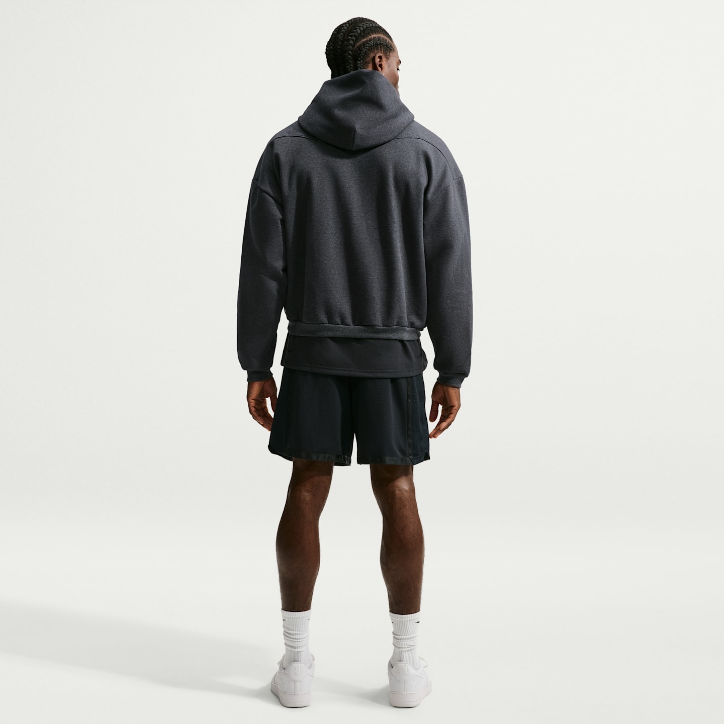 Мужское баскетбольное худи Nike Kobe Therma-FIT, цвет: Чёрный меланжевый / Синий — фото 5