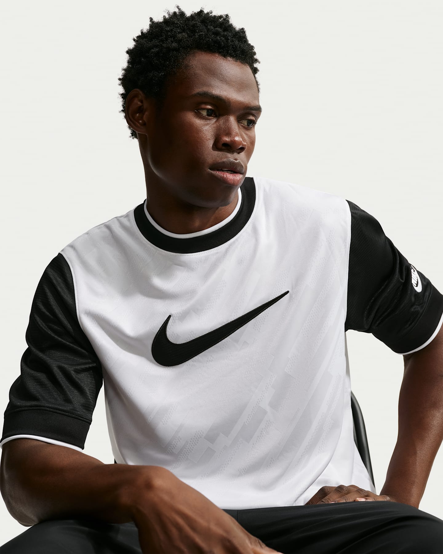 Мужской топ Nike Premier Dri-FIT Soccer Loose Jersey, цвет: Белый / Чёрный — фото 6