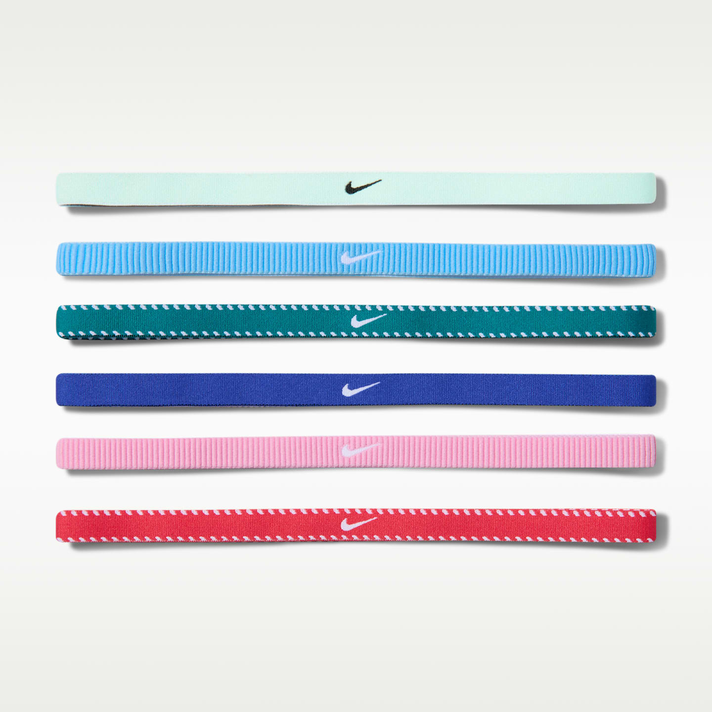Детские аксессуары для волос Nike Flex Classic Headbands (6-Pack), цвет: Зелёный / Яркий еловый — фото 5
