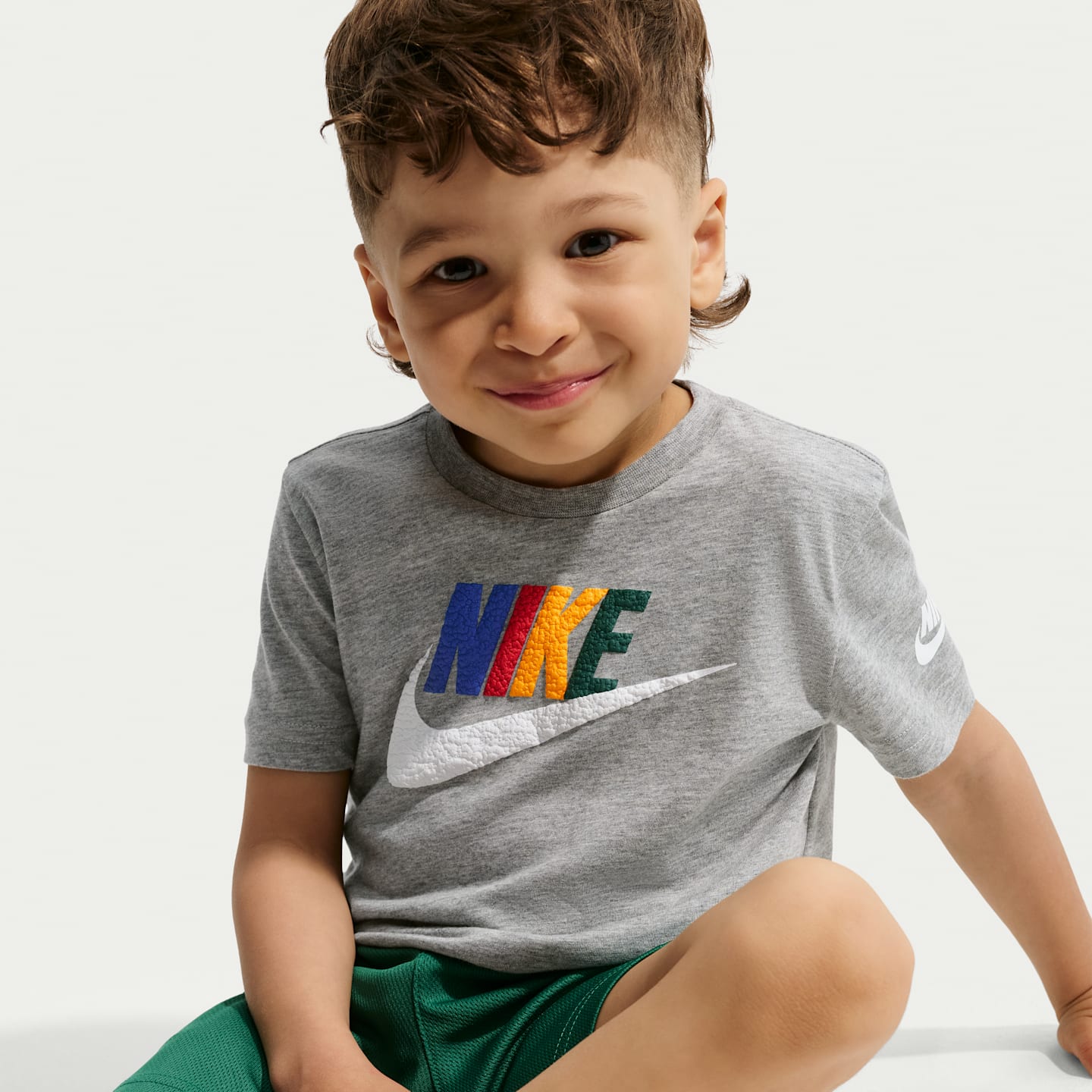 Детская футболка Nike Club Family, цвет: Тёмный серый меланжевый — фото 3