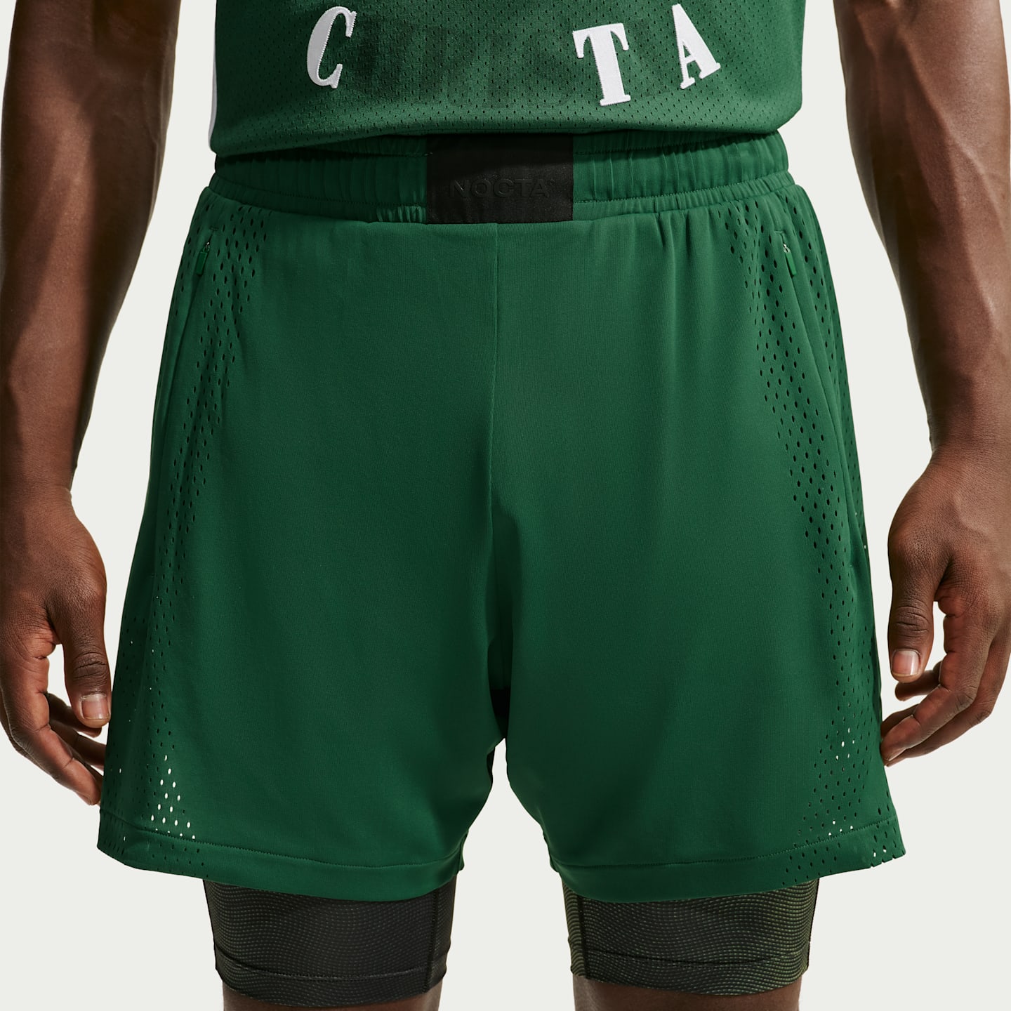 Мужские шорты Nike KD x Nocta 2 в 1, цвет: Зелёный / Чёрный — фото 2