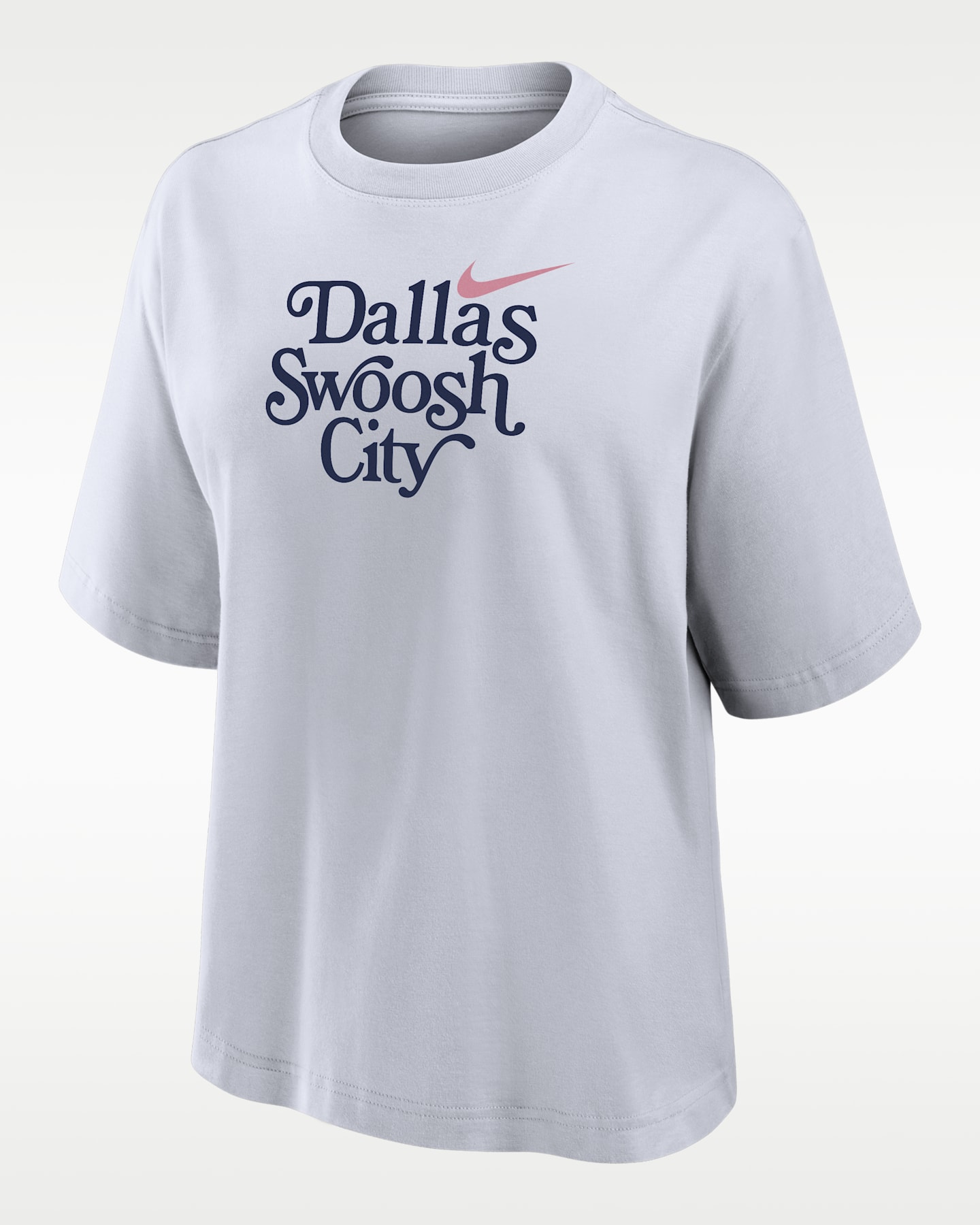 Женская футболка Nike Swoosh Cities Dallas свободного кроя с коротким рукавом, цвет: Белый — фото 2