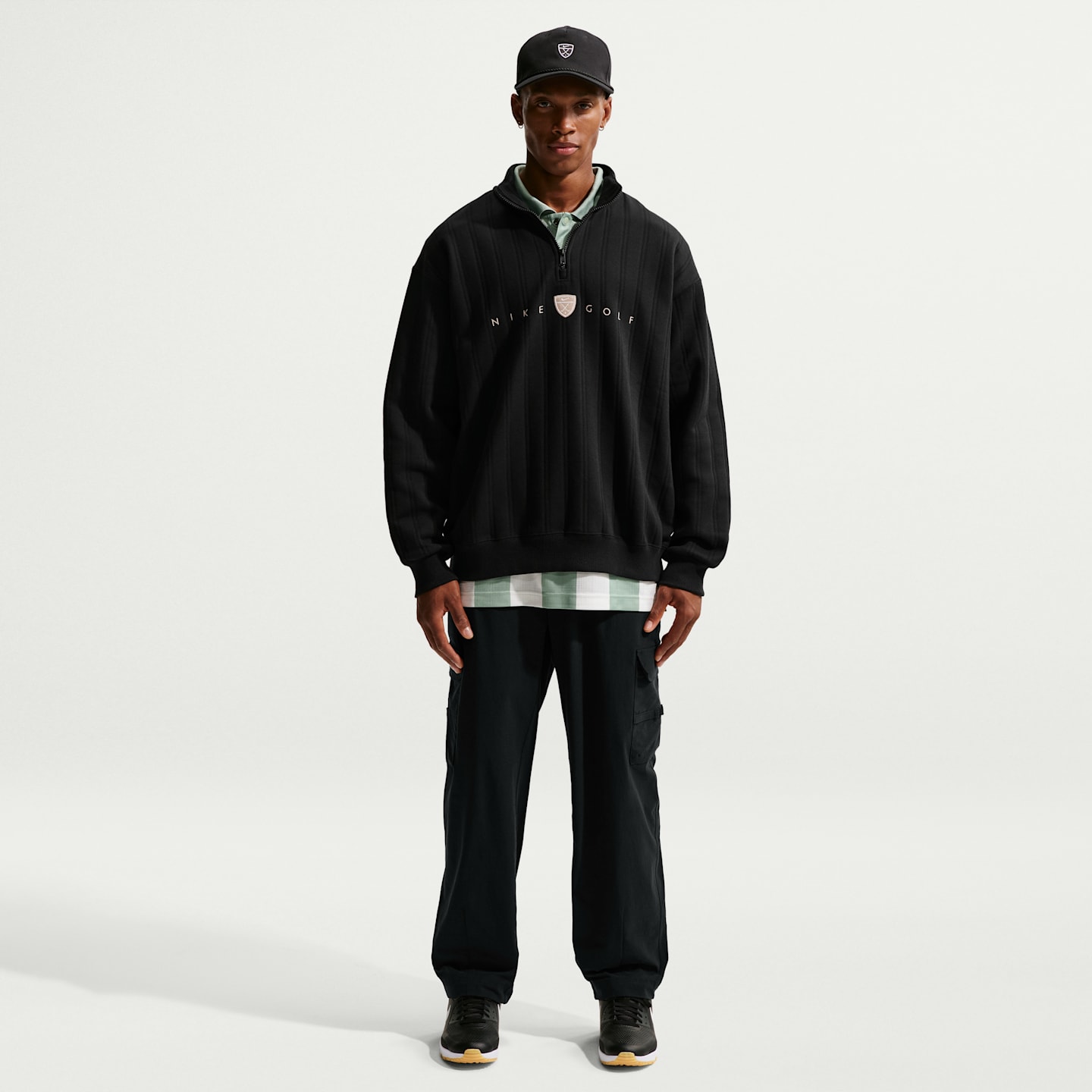 Мужской топ для гольфа Nike Fairway Fresh Therma-FIT оверсайз на молнии 1/2, цвет: Чёрный — фото 4