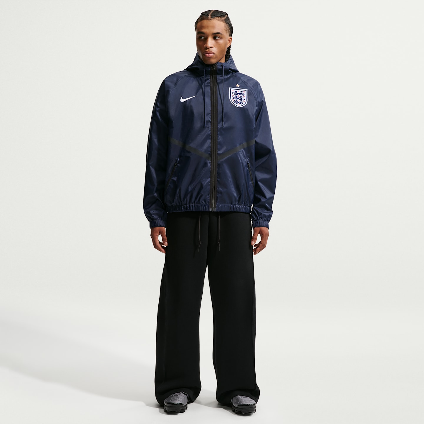 Мужская футбольная куртка Nike England Dri-FIT Anthem, цвет: Обсидиановый / Чёрный — фото 4
