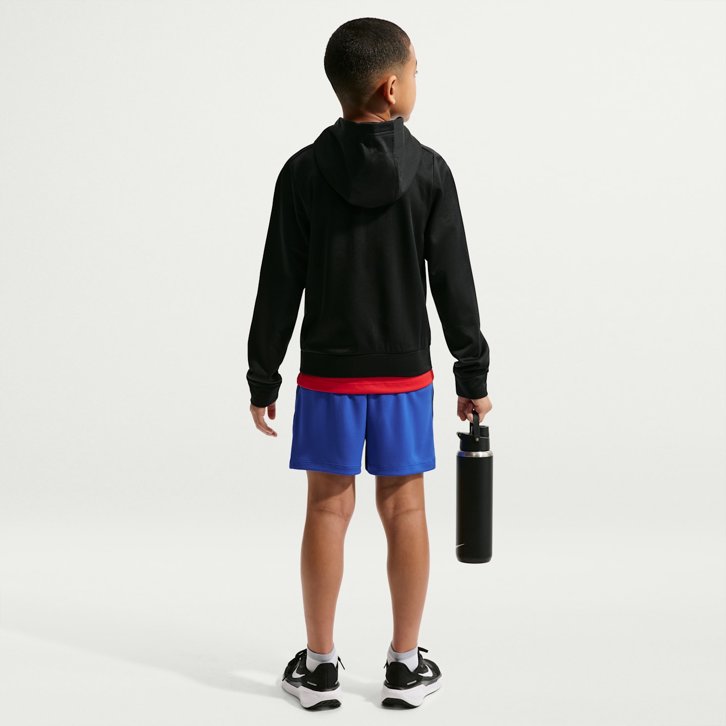 Худи Nike Therma-FIT Fleece Full-Zip для мальчиков, цвет: Чёрный / Белый — фото 5