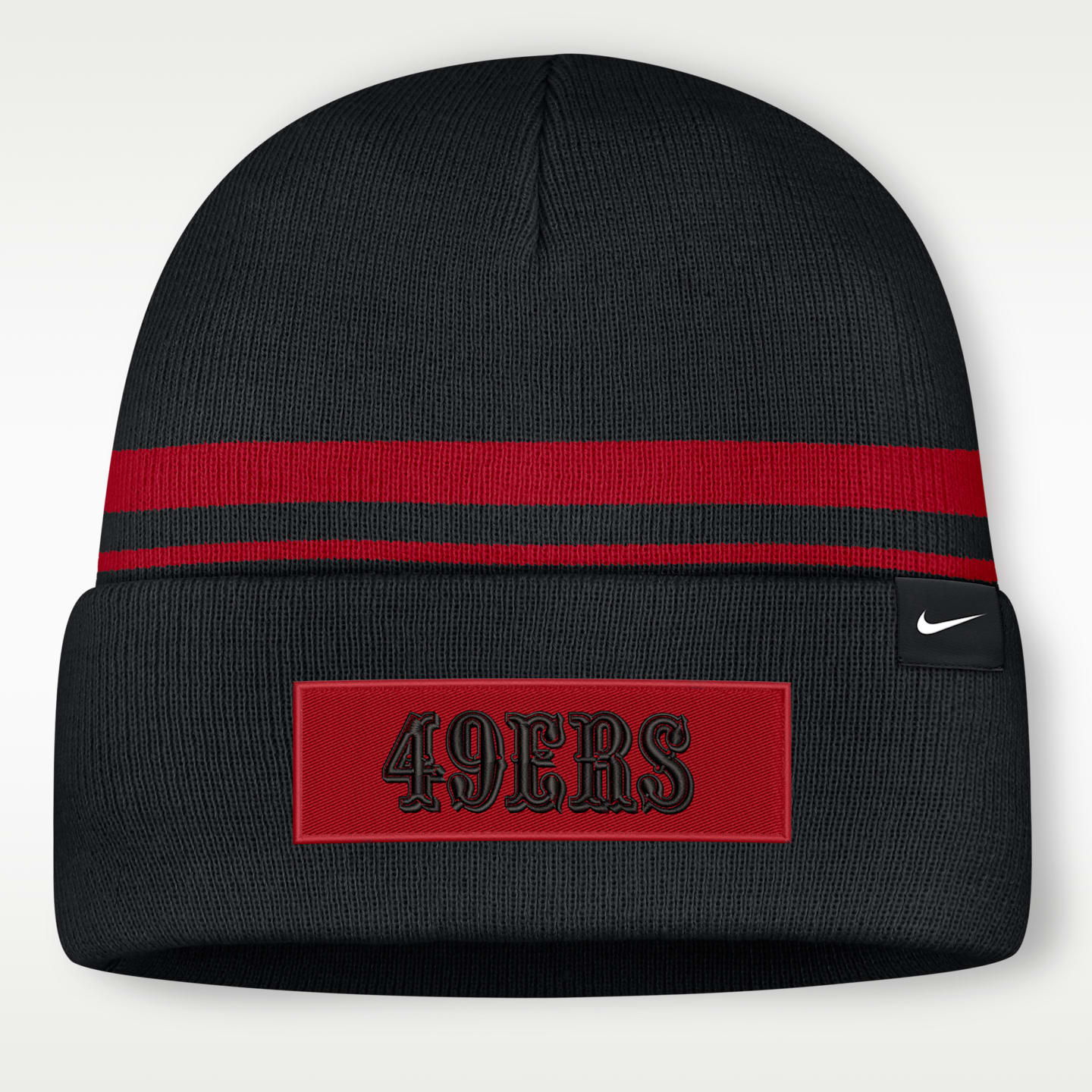 Мужская шапка Nike San Francisco 49ers Primetime Utility NFL Cuffed Beanie, цвет: Чёрный — фото 2