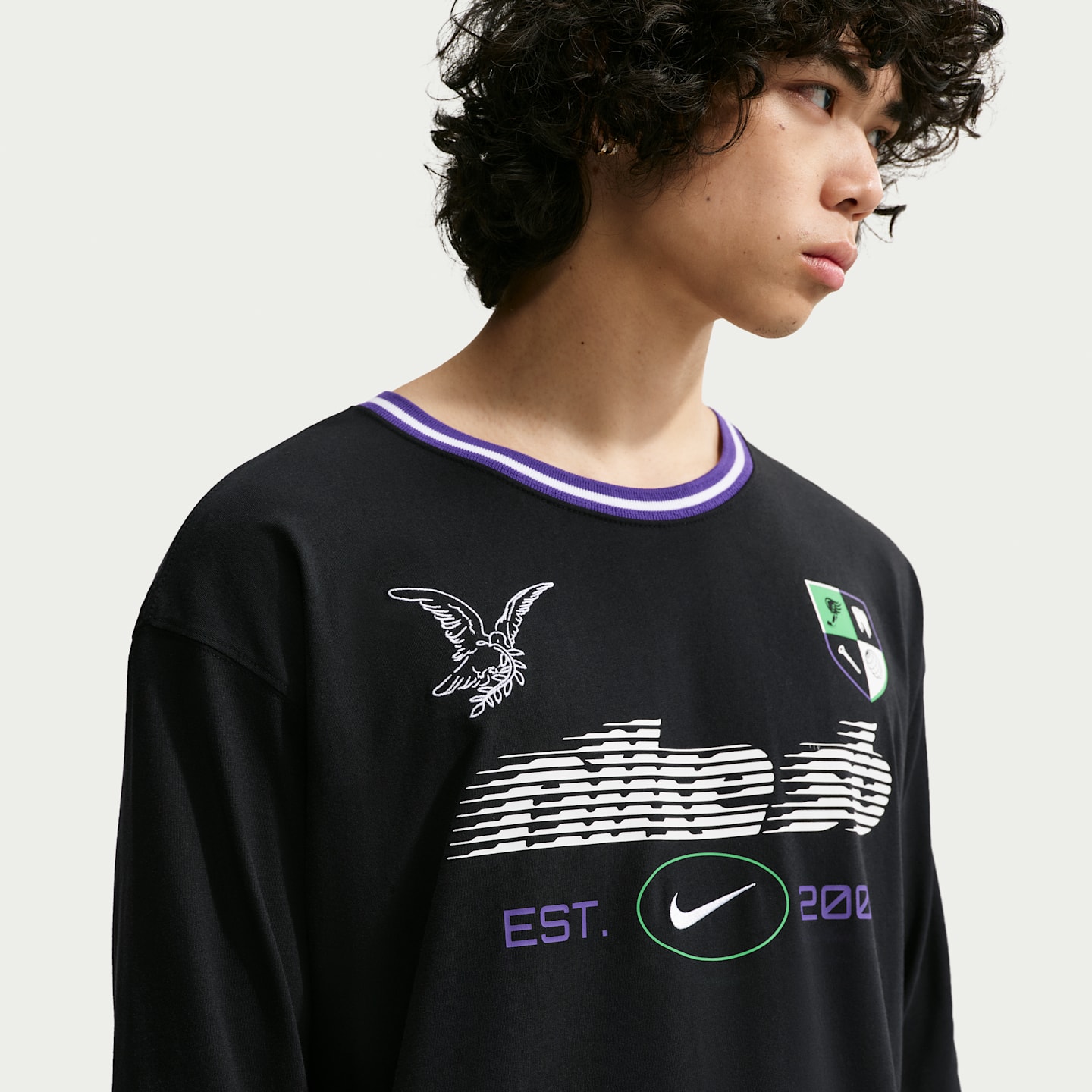 Футболка для скейтбординга Nike SB с длинным рукавом, цвет: Чёрный — фото 3