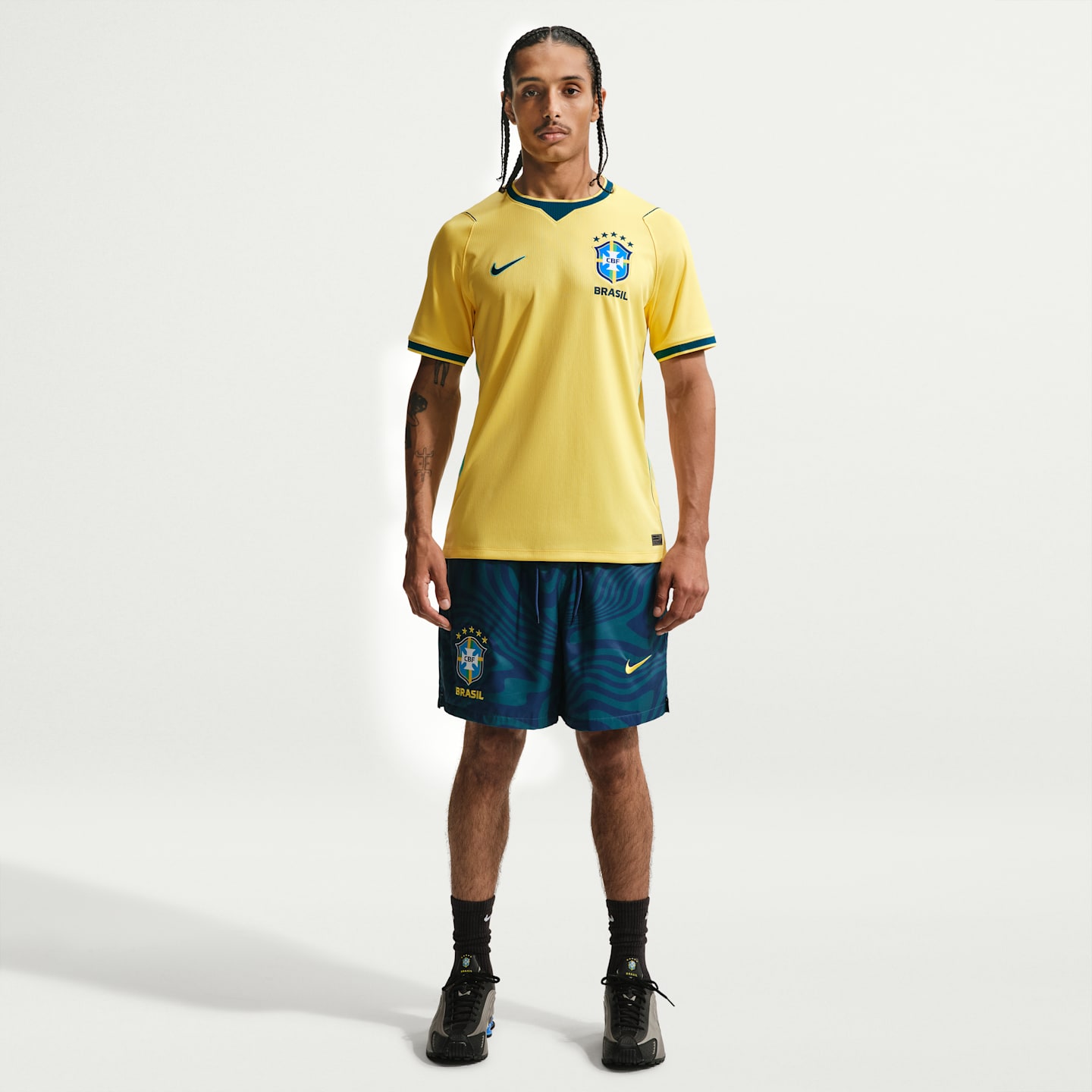 Мужской топ Nike Brazil National Team 2026 Stadium Away Dri-FIT Soccer Jersey, цвет: Бирюзовый — фото 4