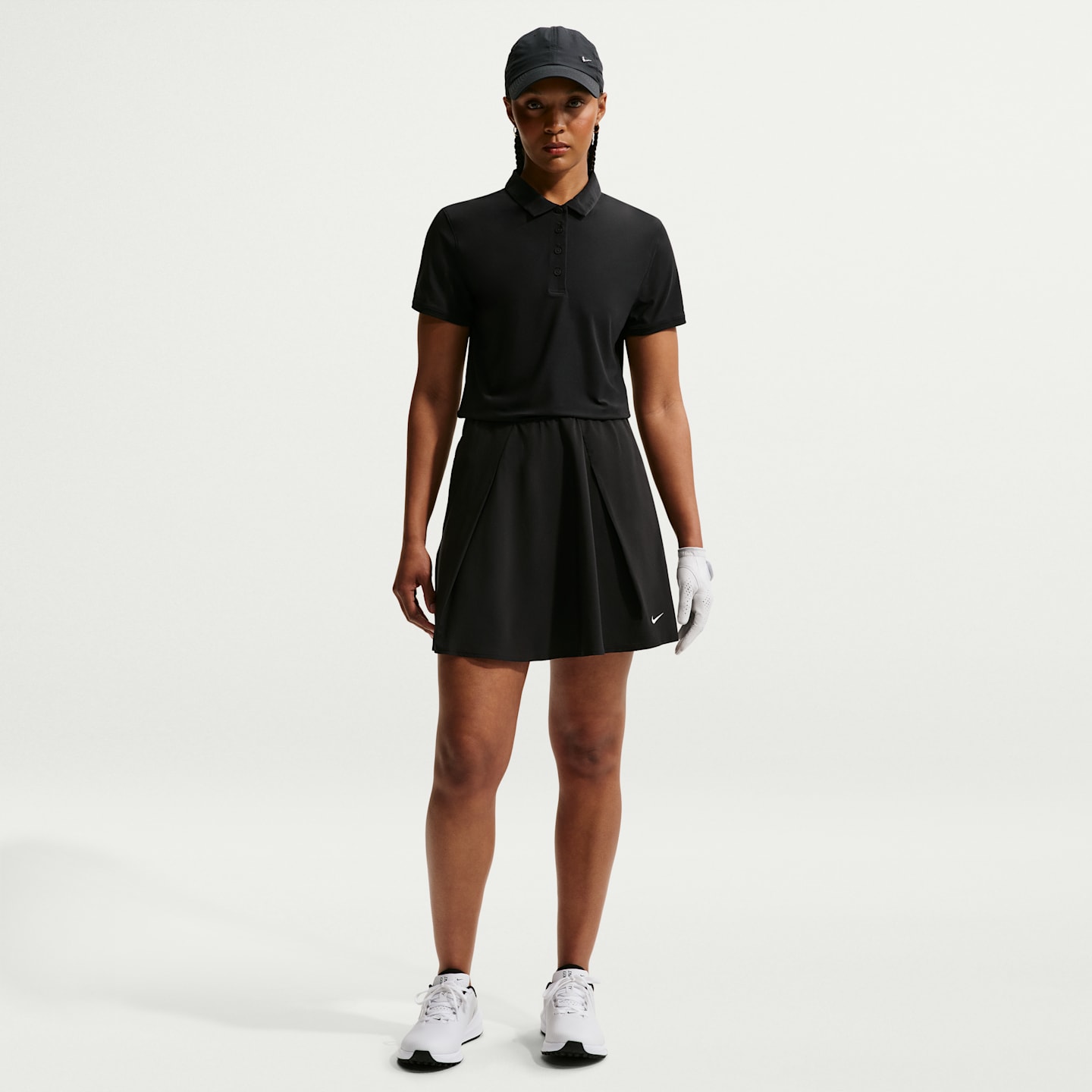 Женское поло для гольфа Nike Victory Dri-FIT с коротким рукавом, цвет: Чёрный / Белый — фото 4