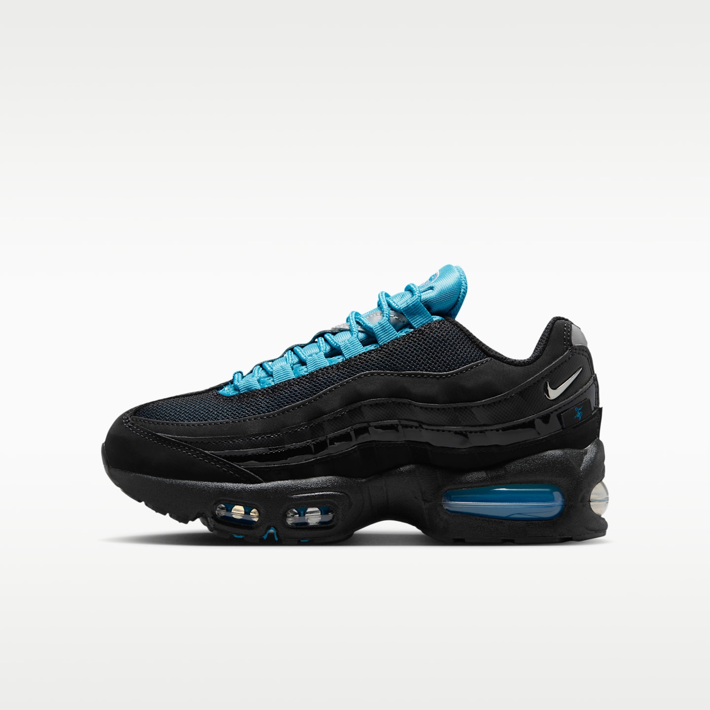 Детские кроссовки Nike Air Max 95 SE, цвет: Чёрный / Синий — фото 1