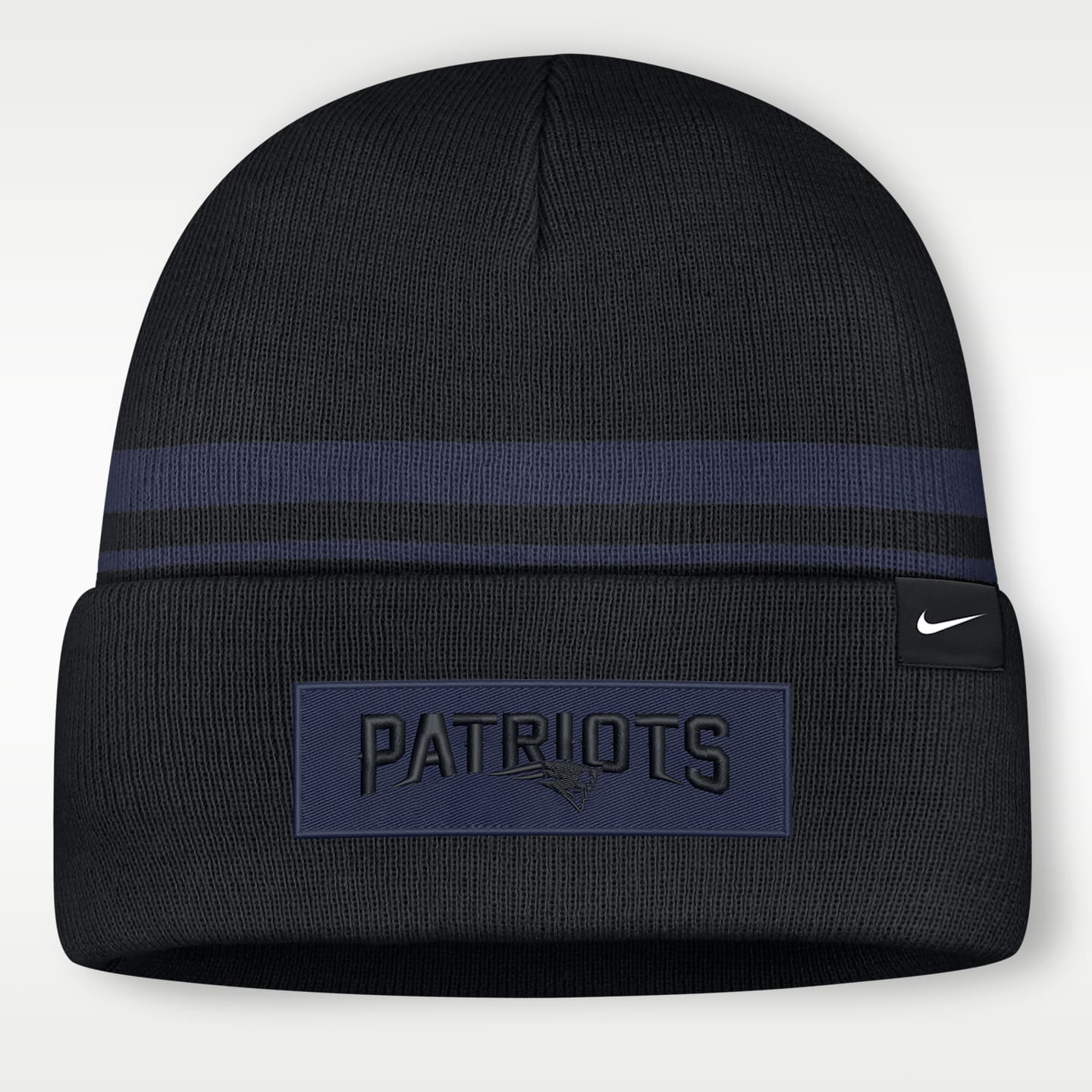 Мужская шапка с отворотом Nike NFL New England Patriots Primetime Utility, цвет: Чёрный — фото 2