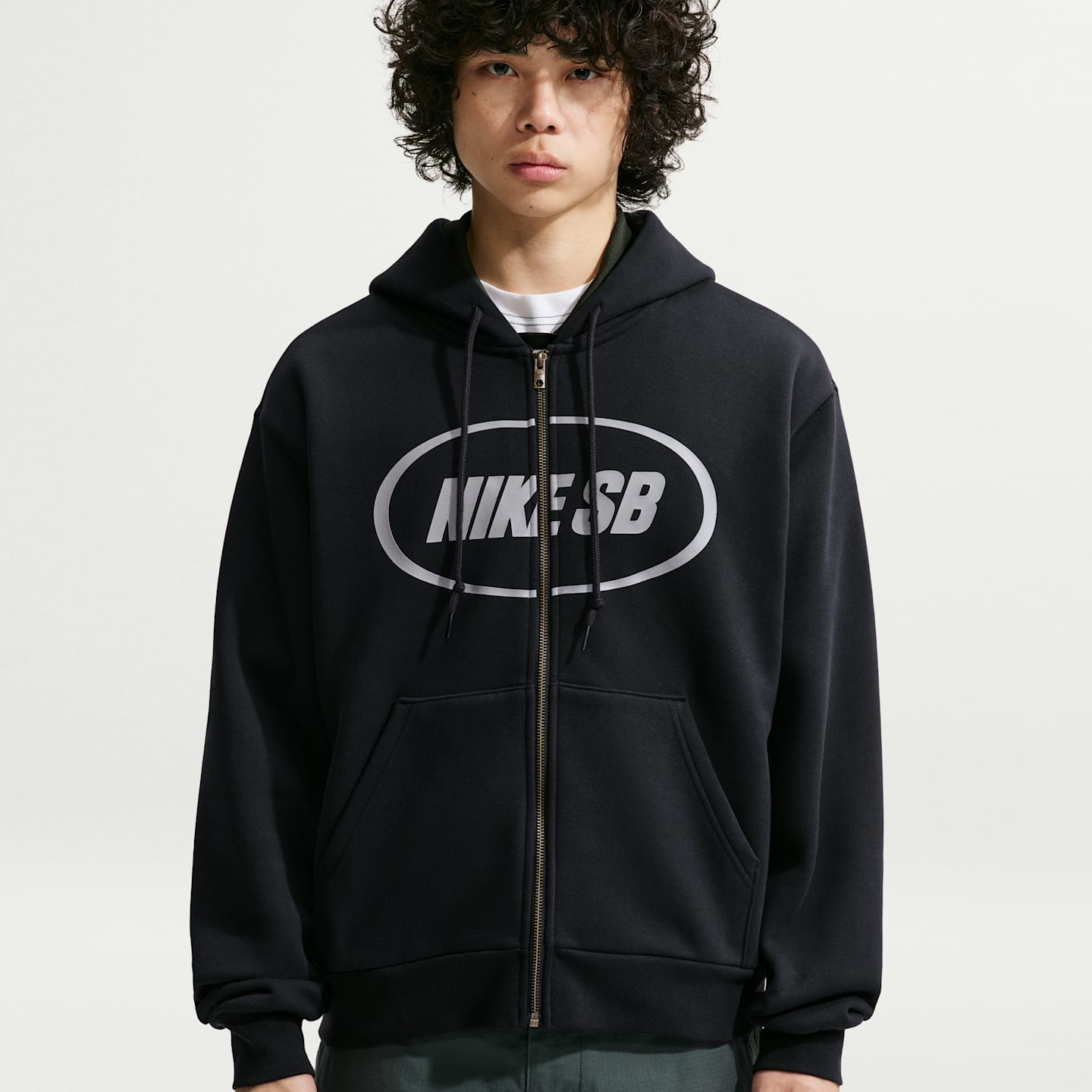 Мужское худи Nike SB Fleece Full-Zip Skate, цвет: Чёрный — фото 3