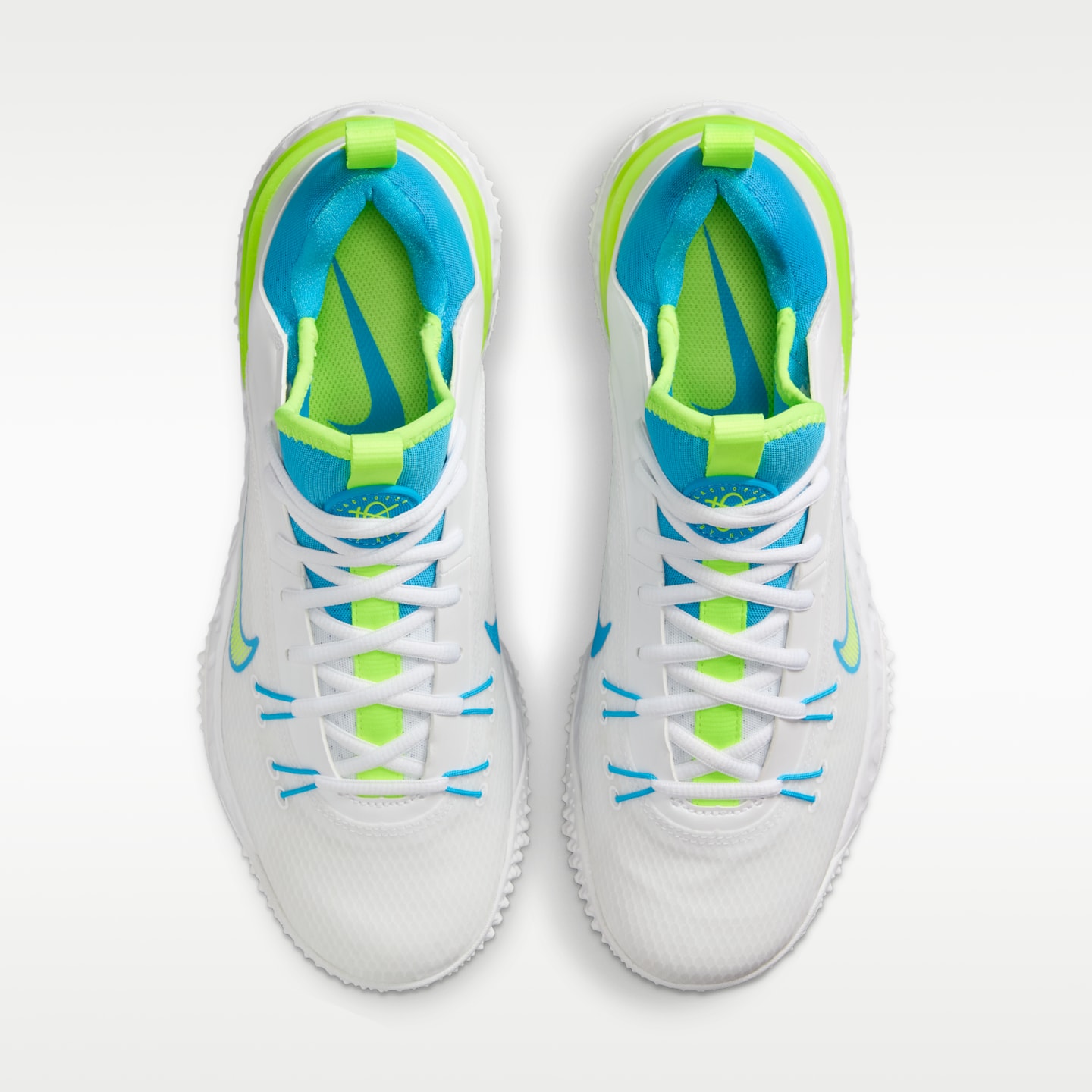 Женские кроссовки Nike Huarache 9 Elite TF LAX SE Lacrosse, цвет: Белый / Кислотно-жёлтый — фото 4